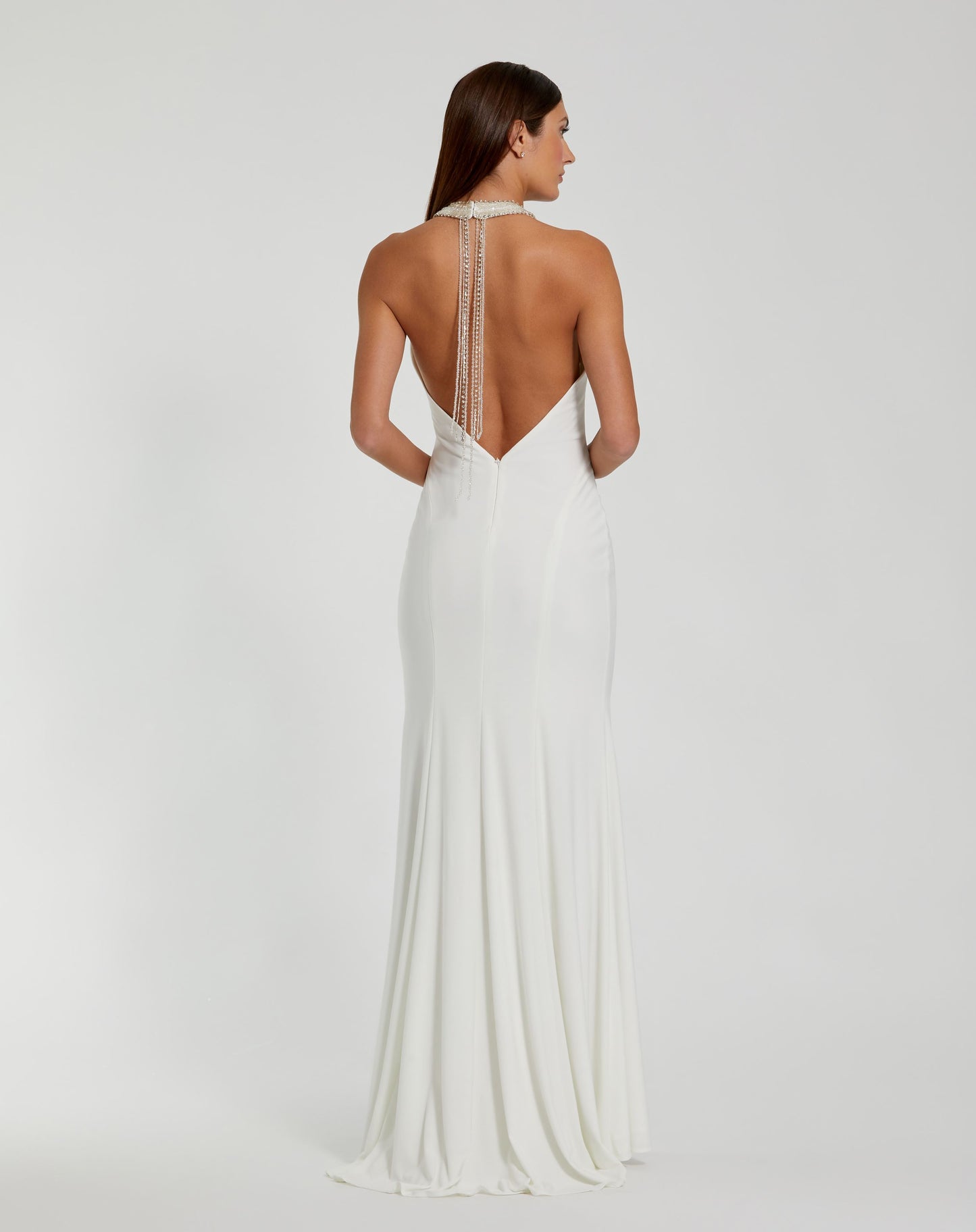 Beaded Halter Jersey Gown - FINAL SALE