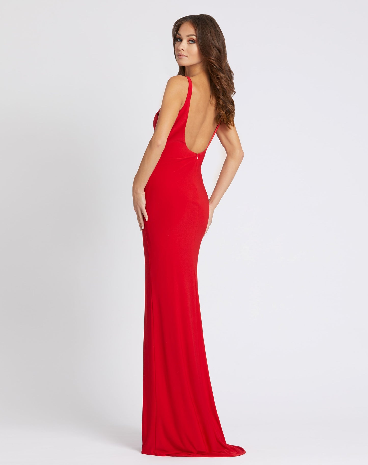 Sleeveless Scoop Neck Ruched Side Knot Gown