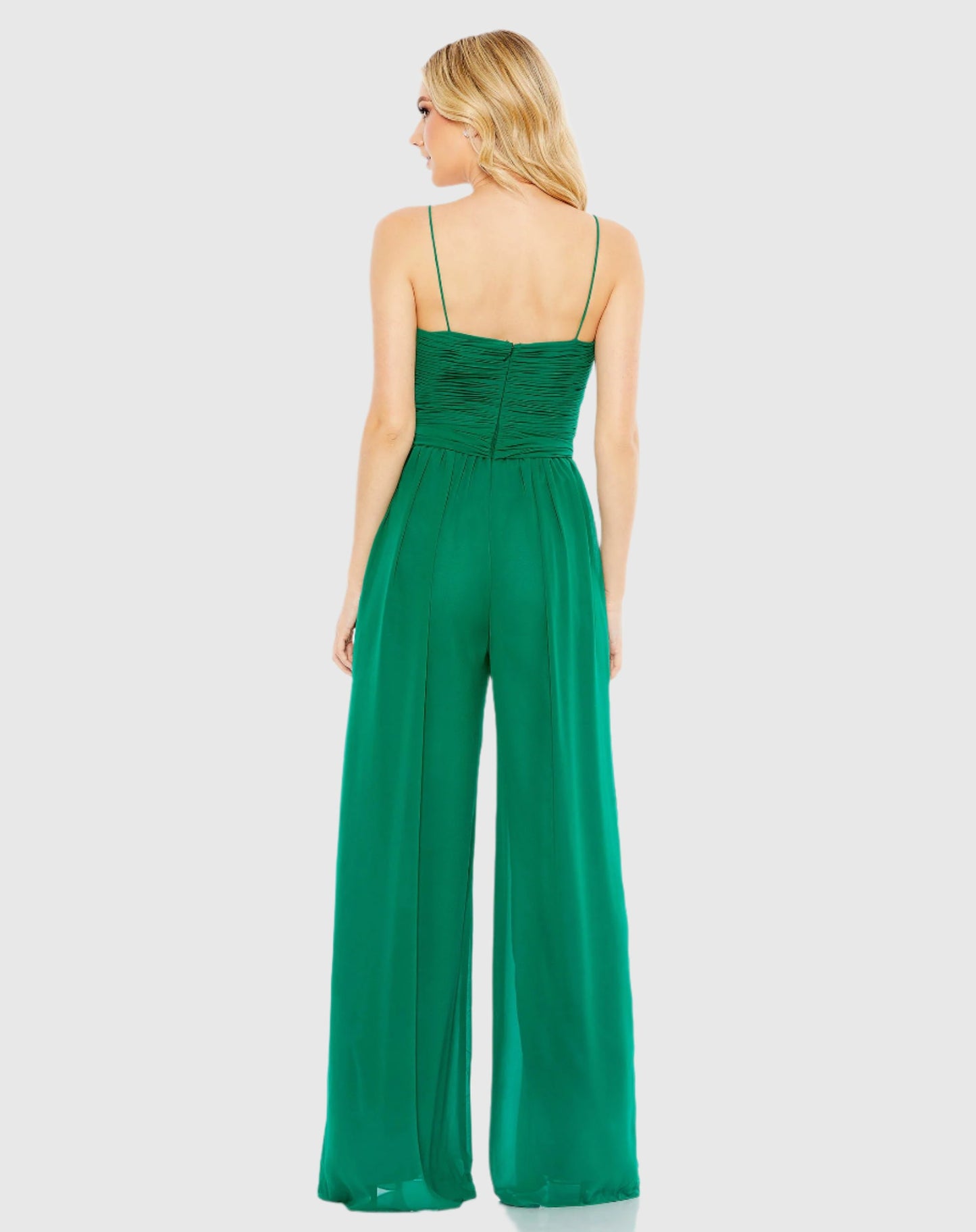 Ruched Sleeveless Tie Jumpsuit