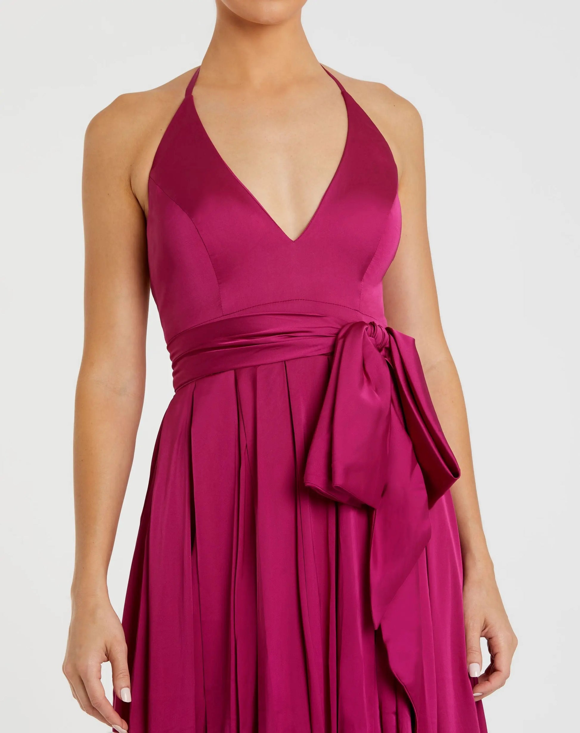 Dark Halter Neck Charmeuse Gown | Mac Duggal Dark Halter Neck Charmeuse Gown | Mac Duggal