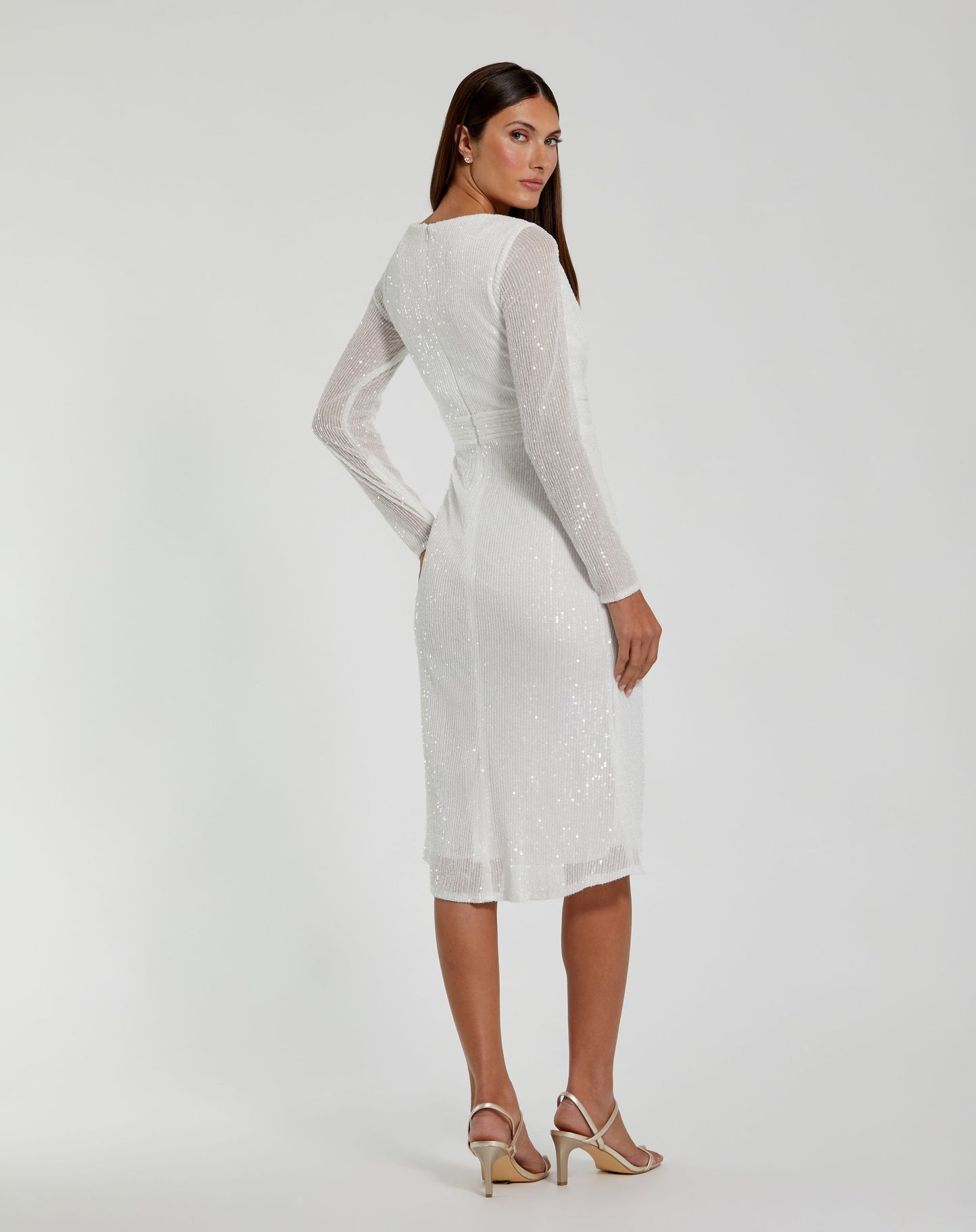 Long Sleeve Sequined Midi Dress