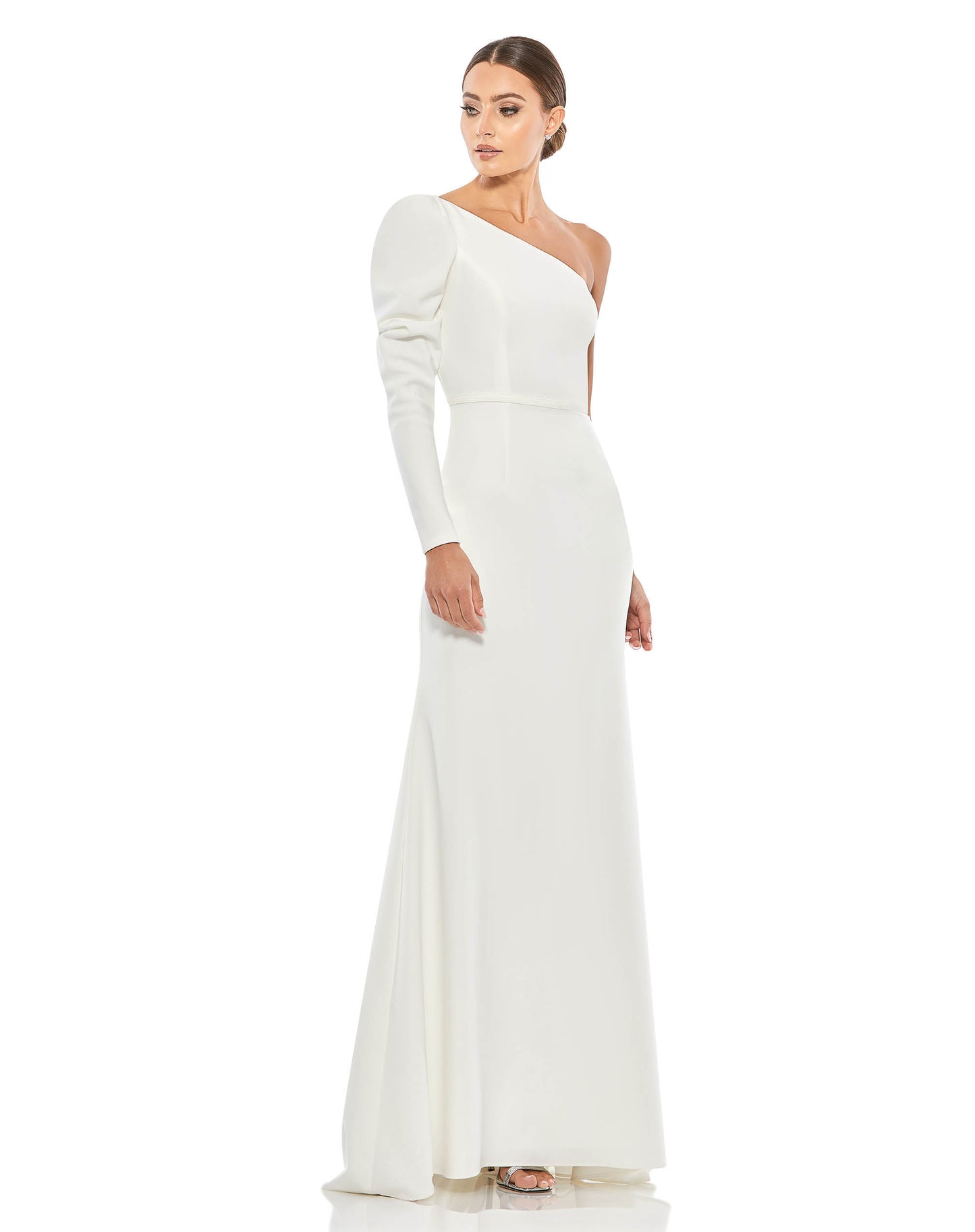 One Shoulder Puff Sleeve Gown