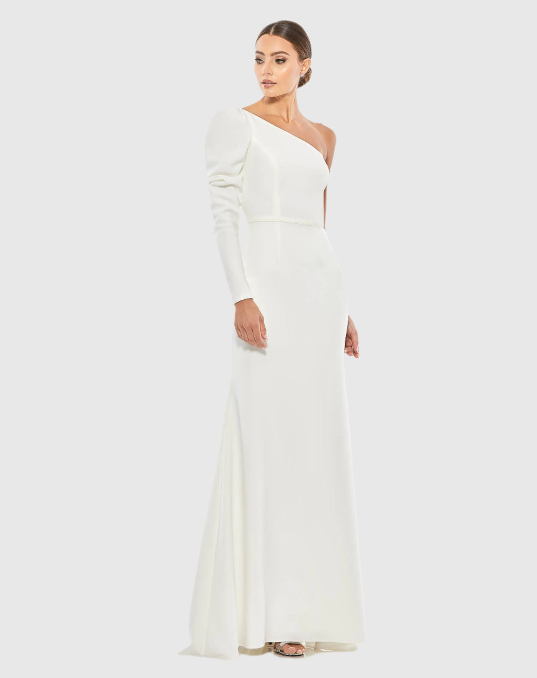 One Shoulder Puff Sleeve Gown