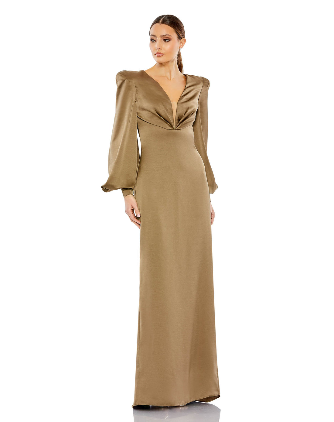 Structured Bishop Sleeve Column Gown | Sample | Sz. 2