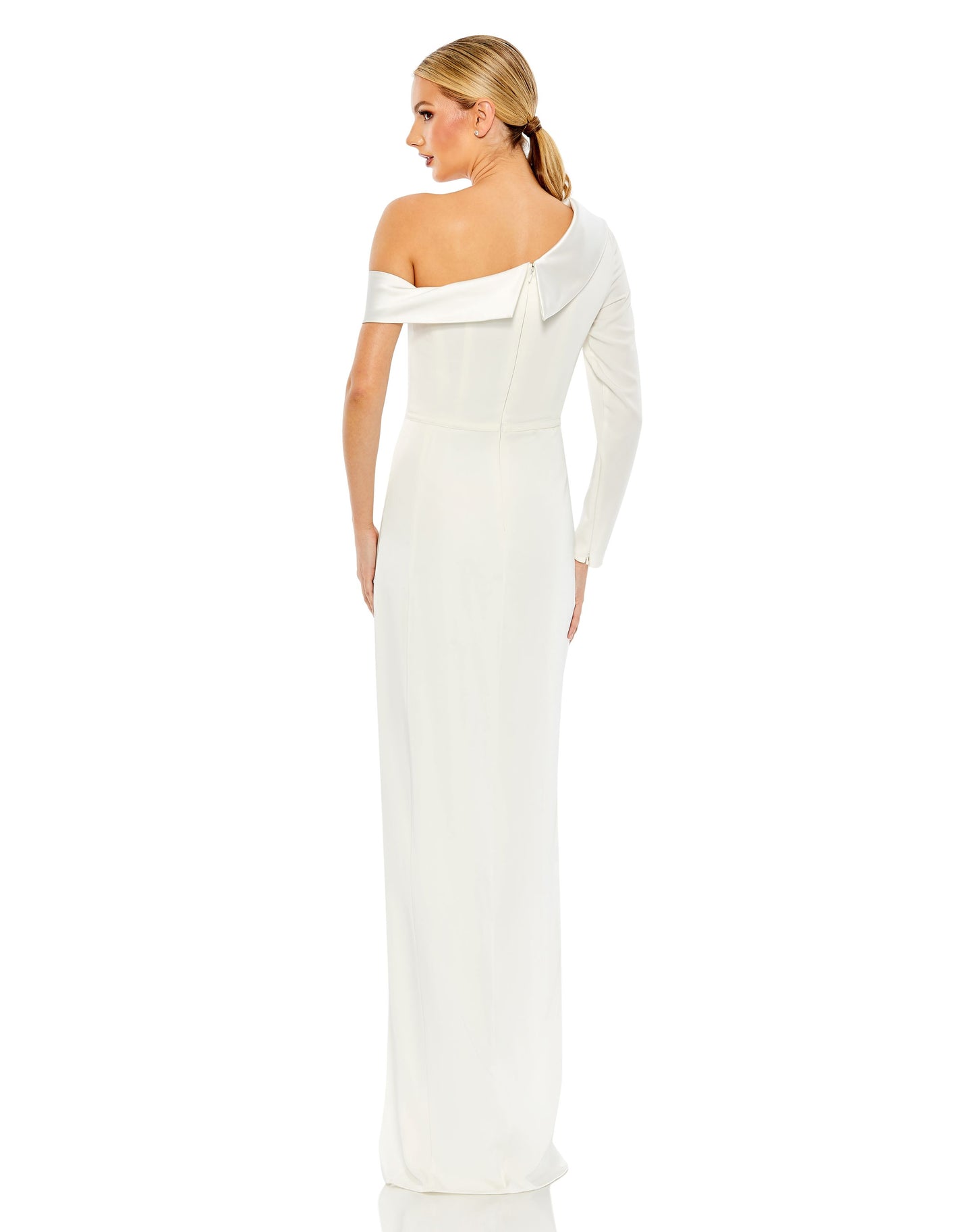 Long Sleeve Drop Shoulder Evening Gown