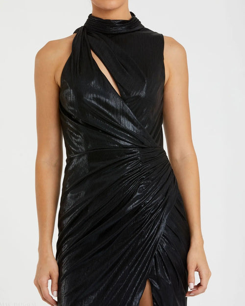 Black High Neck Sleeveless Gown - Mac Duggal