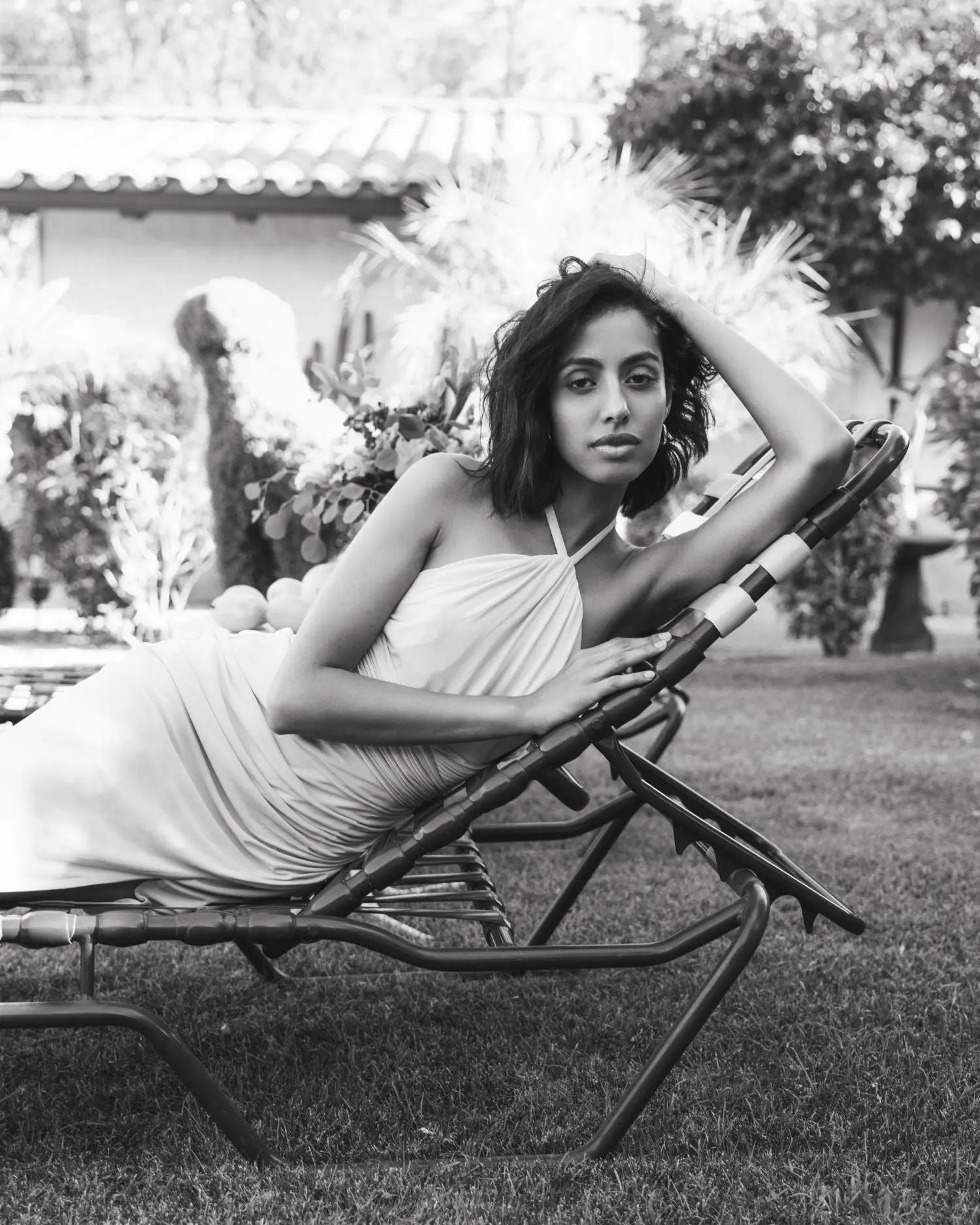 Yellow Halter Neck Ruched Side Front Slit Gown - Mac Duggal