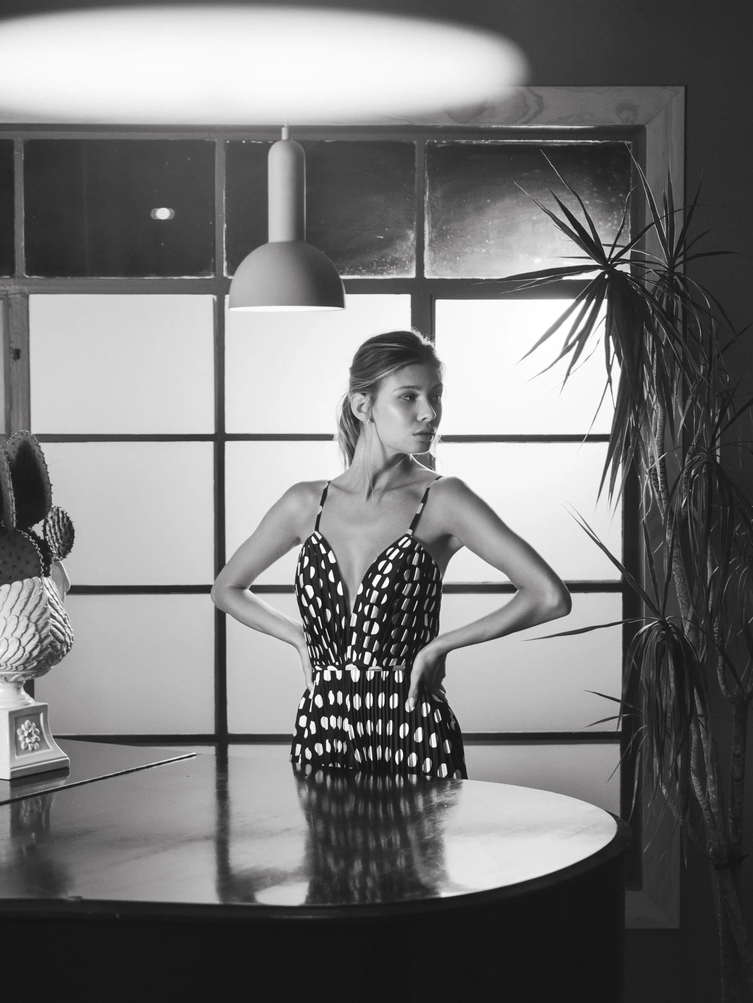 Pleated Charmeuse V-Neck Jumpsuit - Mac Duggal