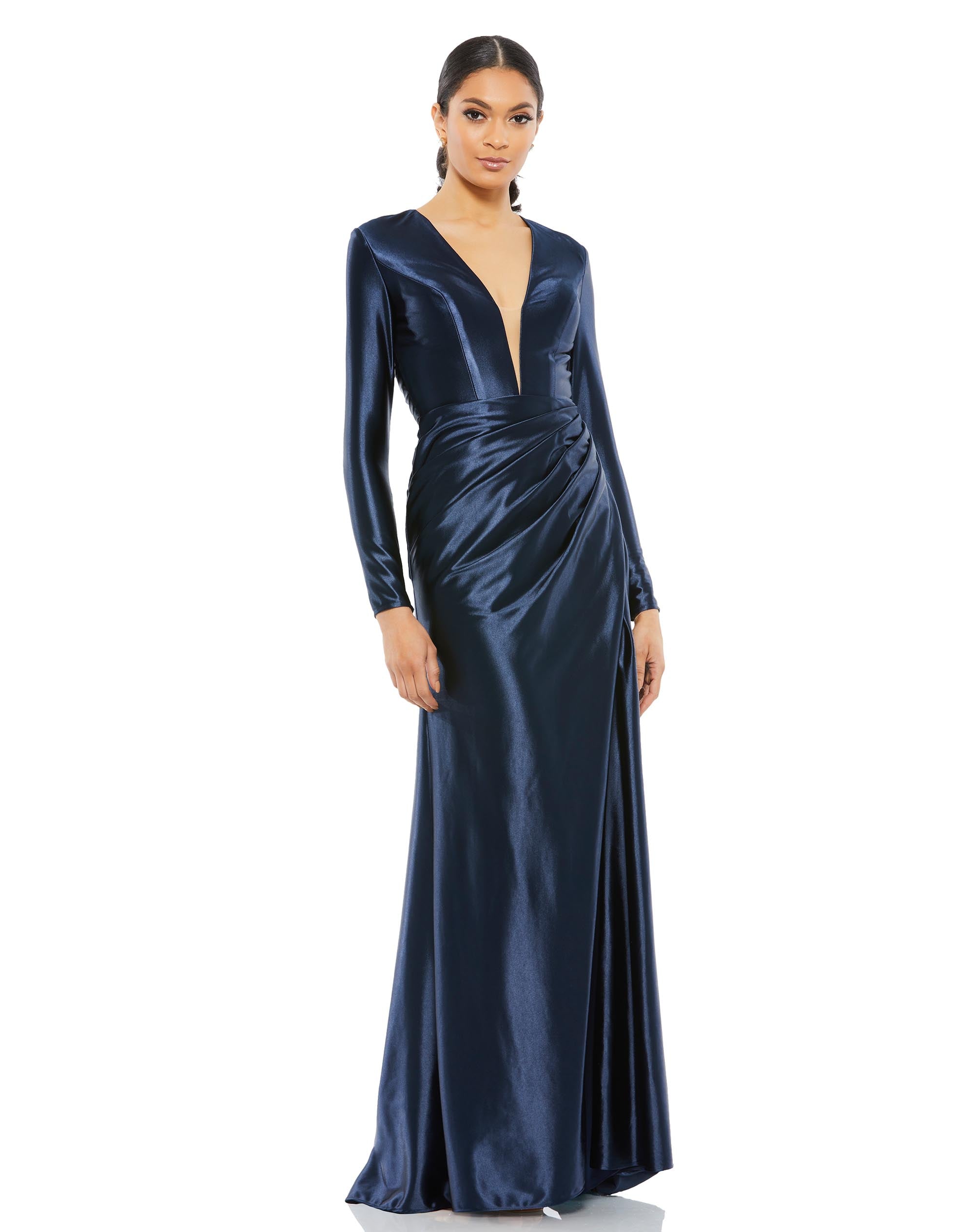 Long Sleeve Plunge Neck Gown | Sample | Sz. 2
