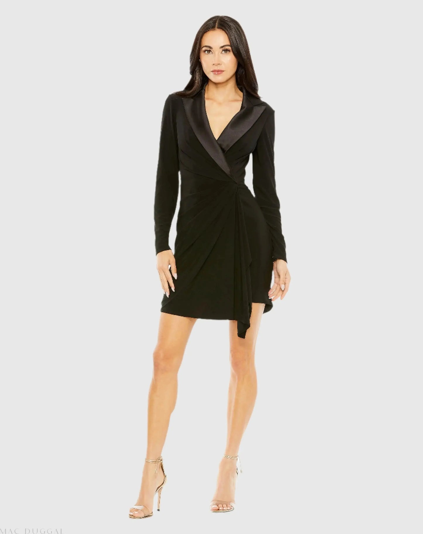 Black Long Sleeve Blazer Dress - Mac Duggal