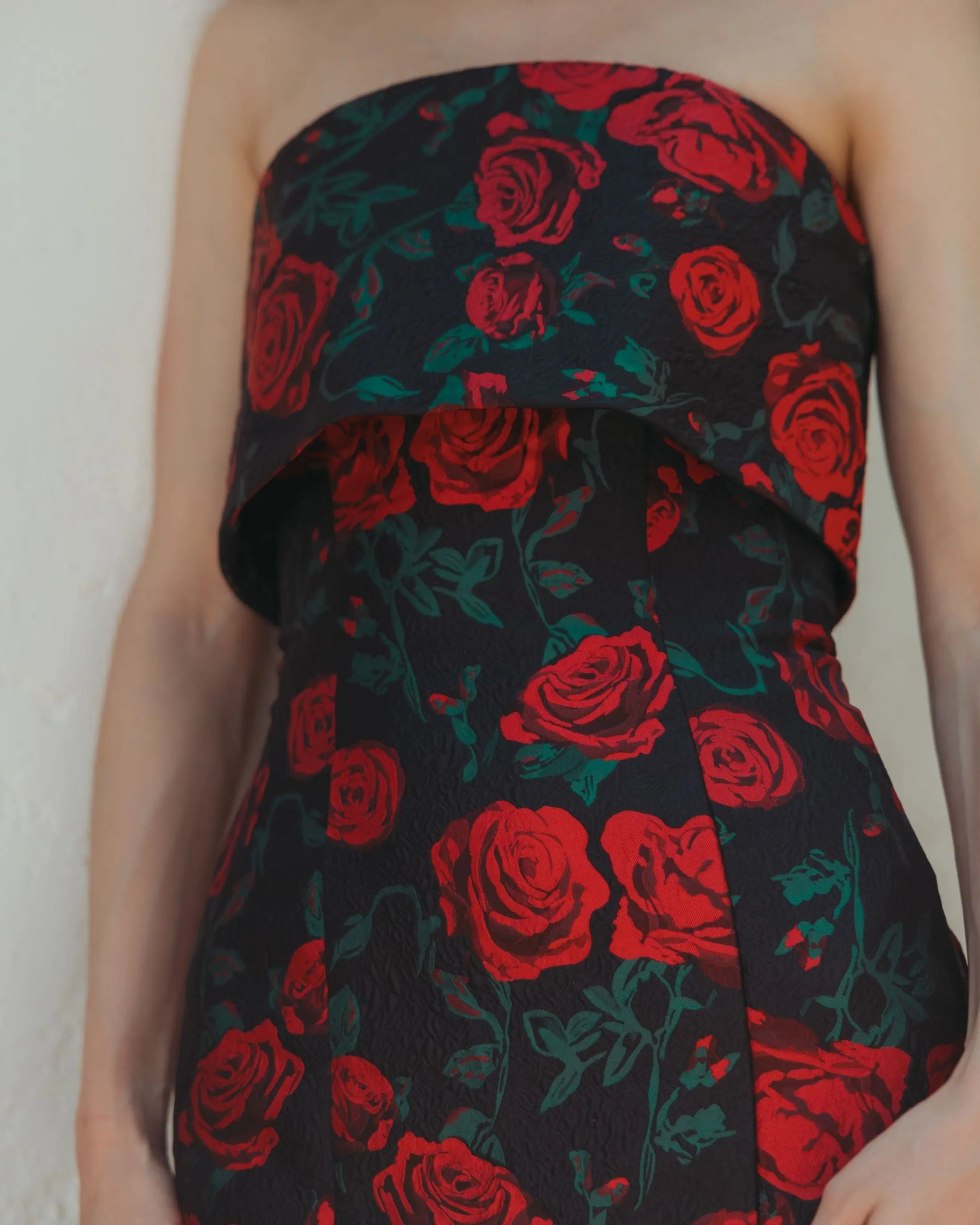 Black Strapless Floral Brocade Mermaid Gown - Ieena for Mac Duggal