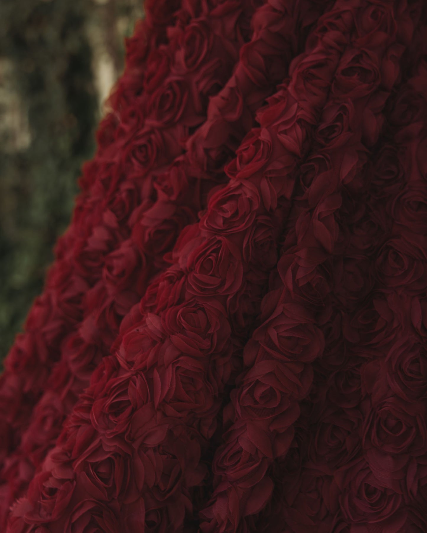 Red One Shoulder Rosette A Line Midi Dress with 3D Flower - Ieena for Mac Duggal