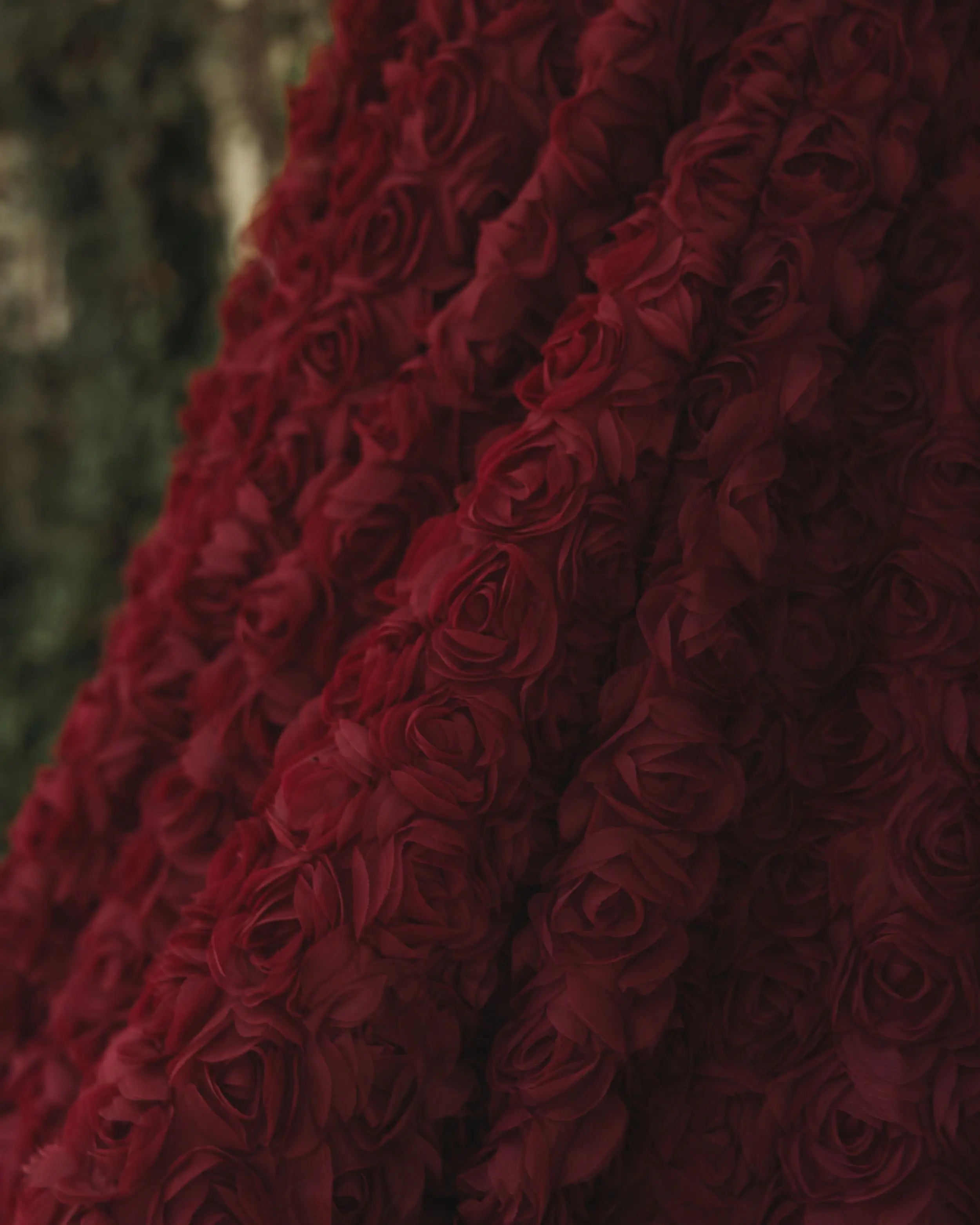 Red One Shoulder 3D Floral Rosette Midi Dress - Ieena for Mac Duggal