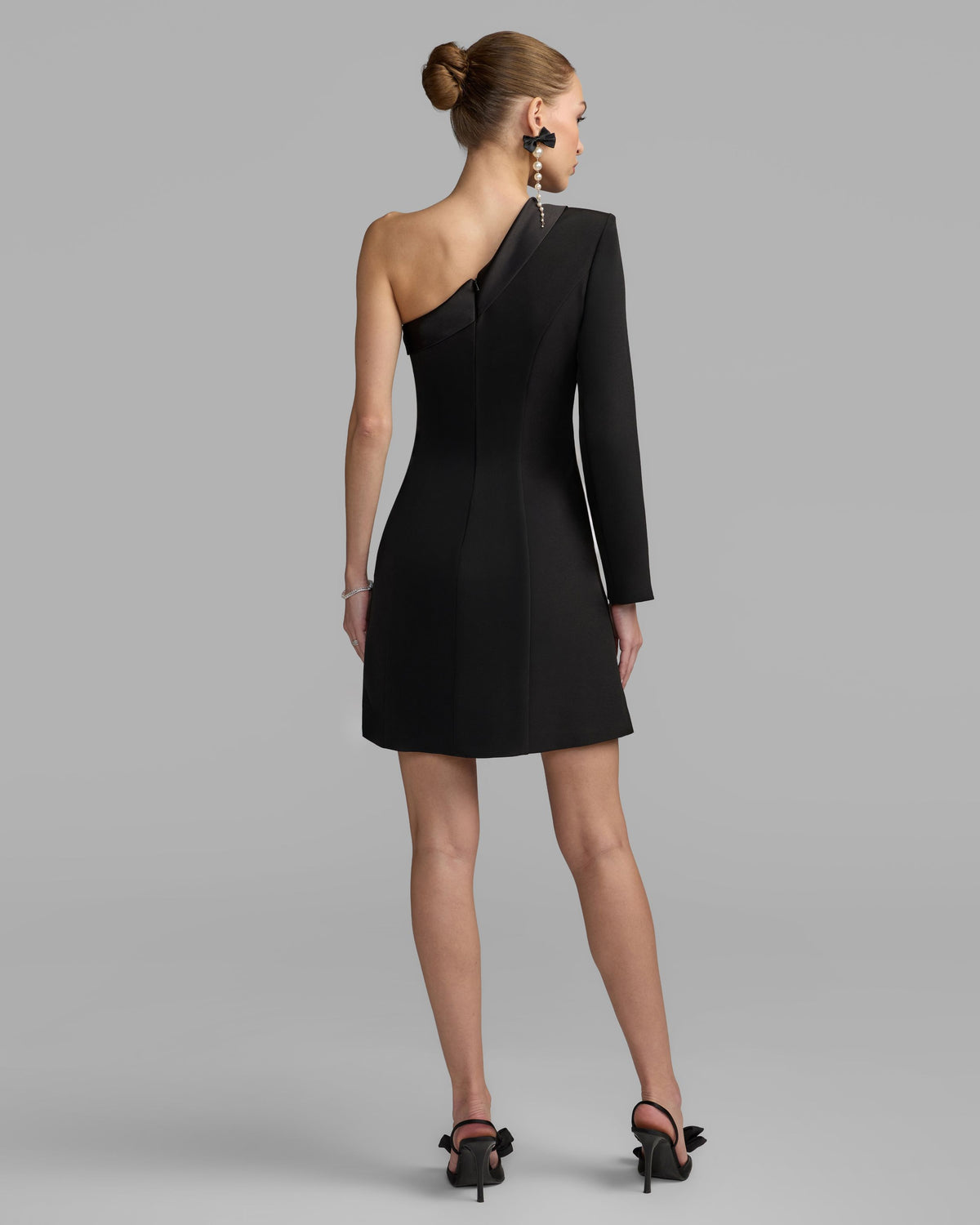 Black One Shoulder Blazer Mini Dress - Ieena for Mac Duggal