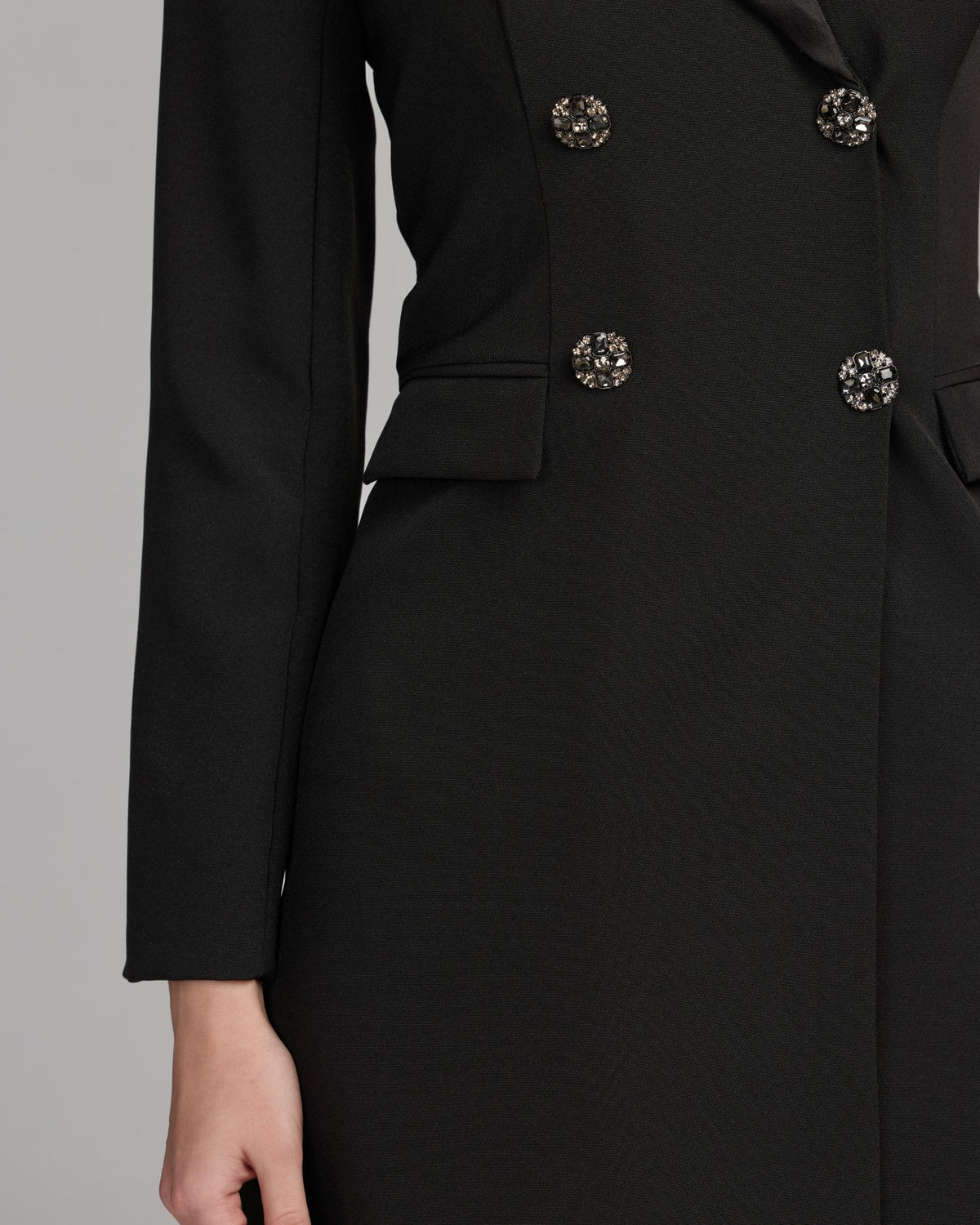 Black One Shoulder Blazer Mini Dress - Ieena for Mac Duggal