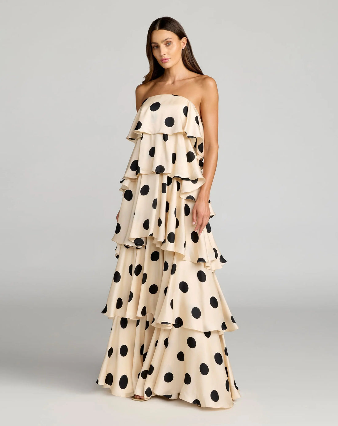 black and cream strapless dress Alice Strapless Gown