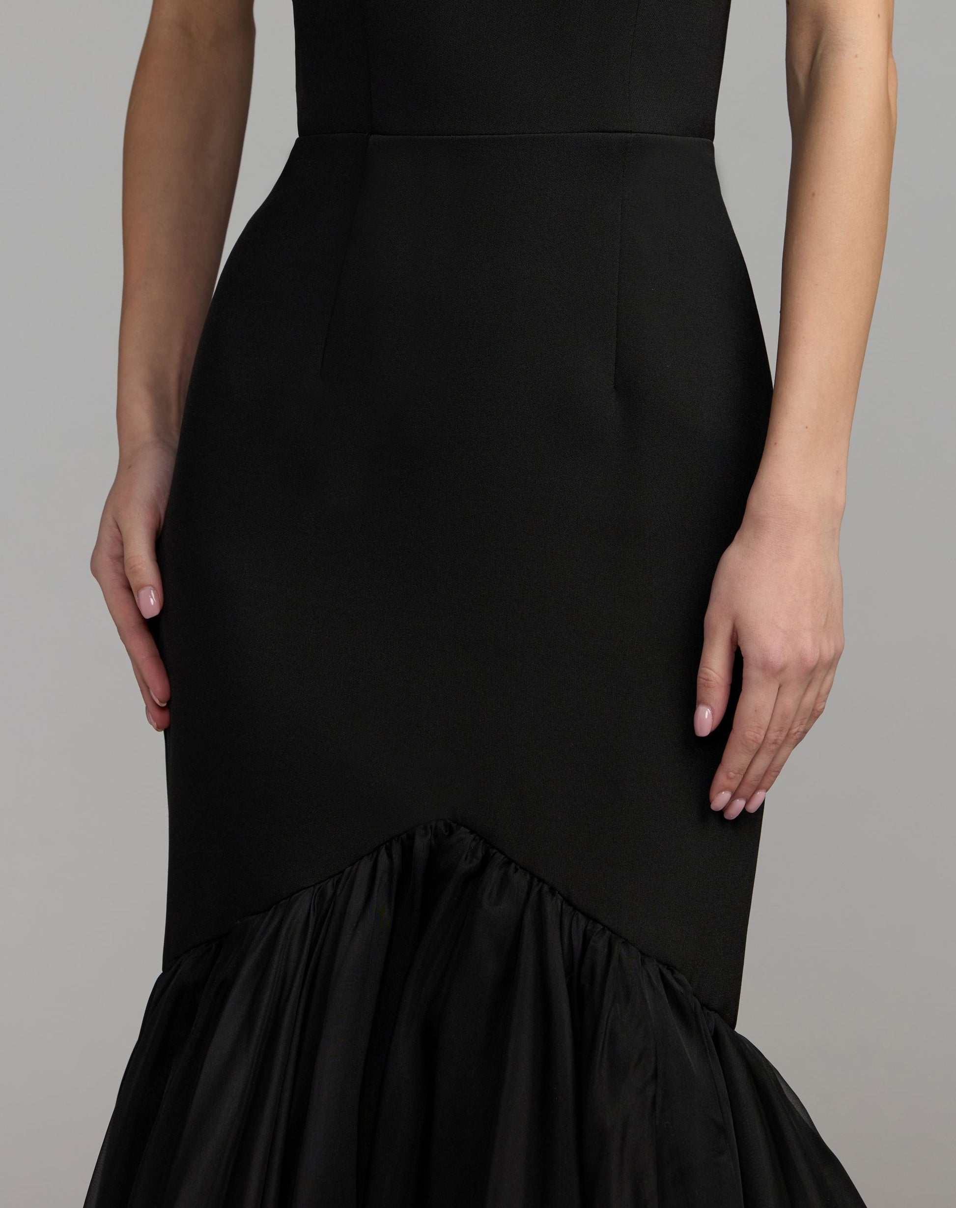 Black Halter Mermaid Gown With Bow - Ieena for Mac Duggal
