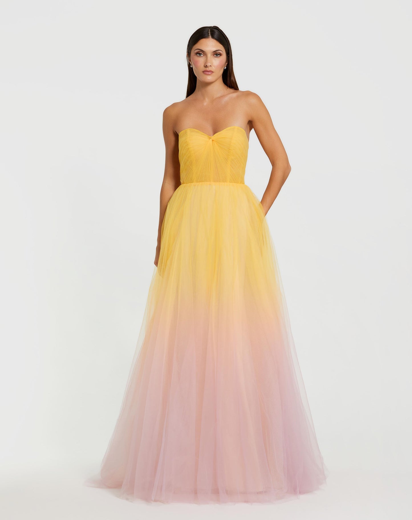 Strapless Sweetheart Ombre Tulle Ballgown