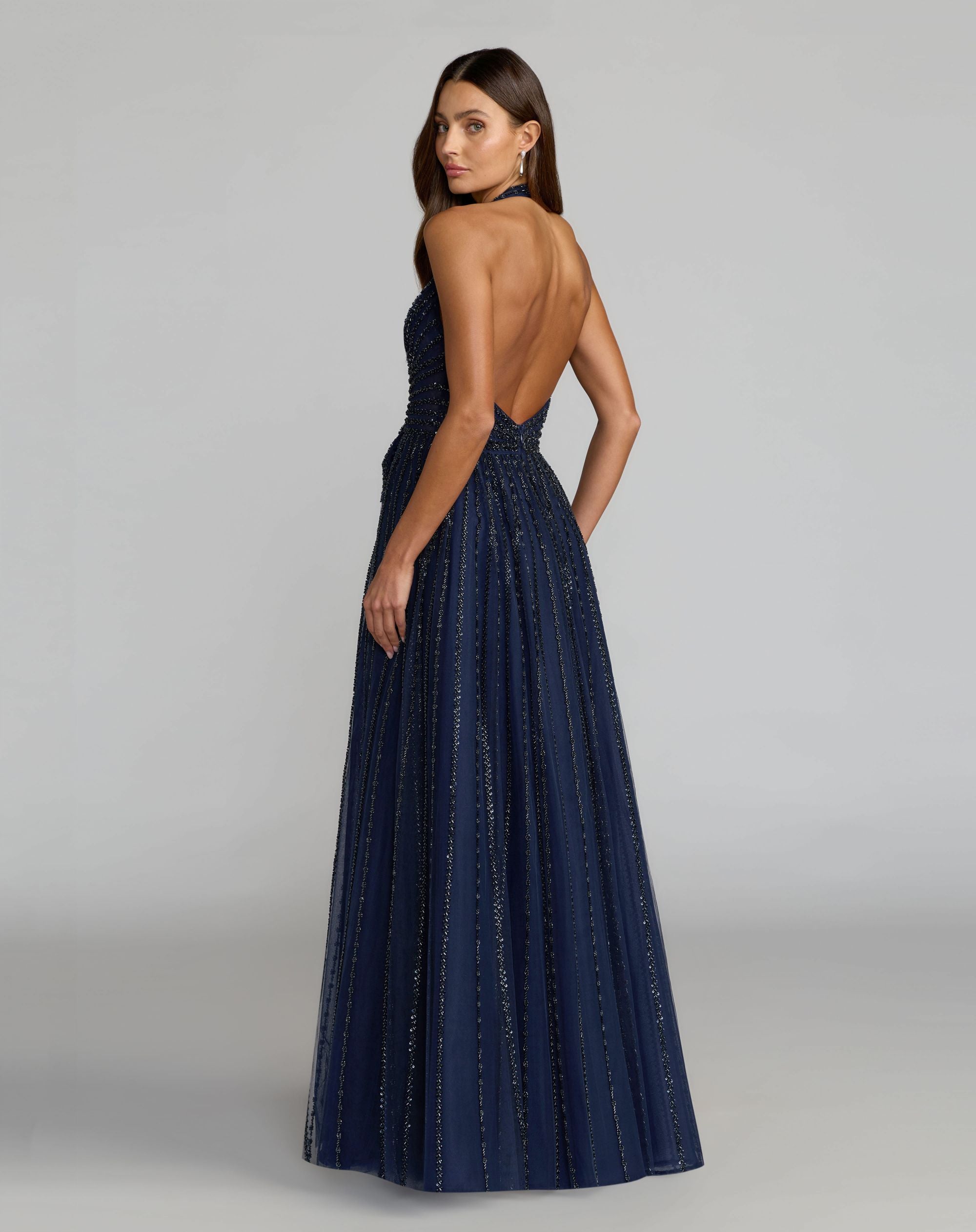 long blue sparkly dress Sequin Halter Formal with Slit Dreamdressy relaxed bottom Blue Dresses: Evening, Wedding Guest