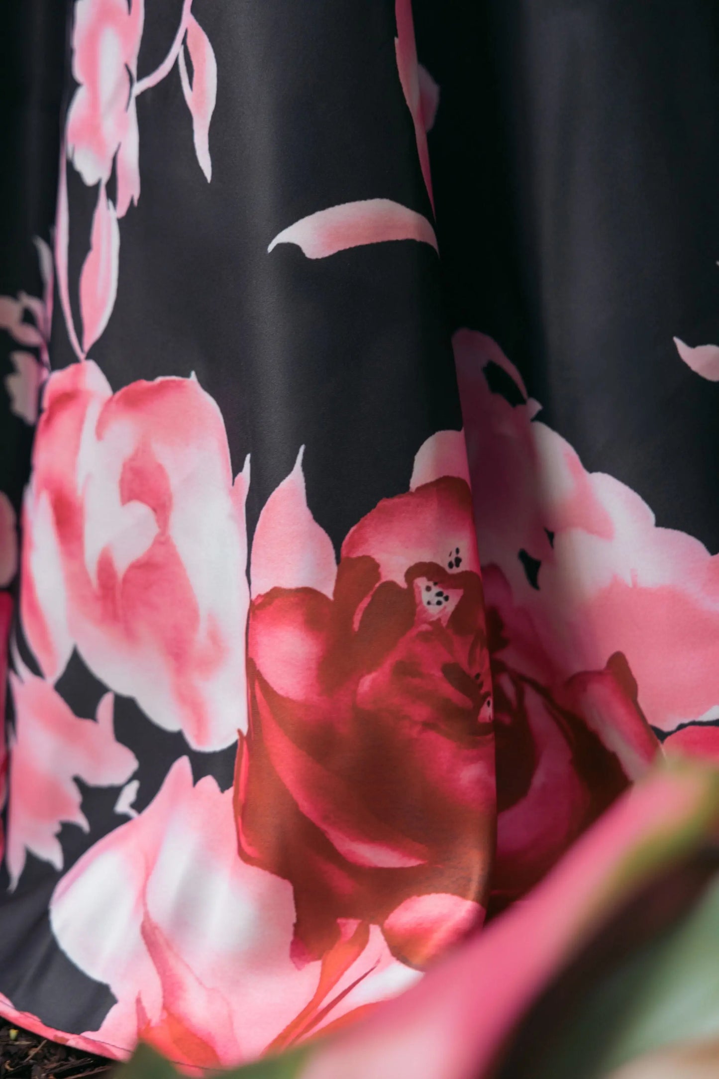 Black Square Neck Floral Print Ball Gown Ieena for Mac Duggal