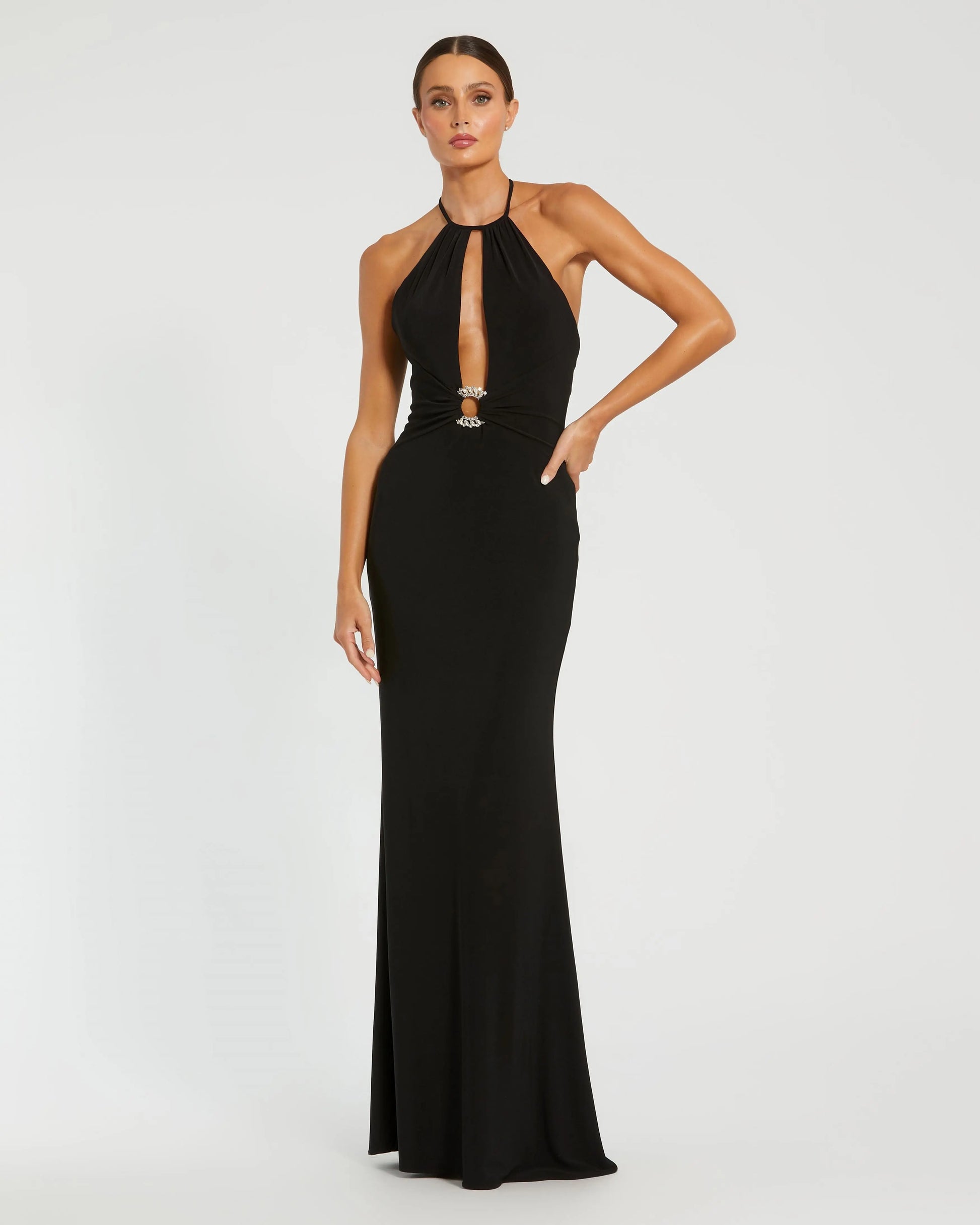 High Neck Cut Out Gown - Mac Duggal