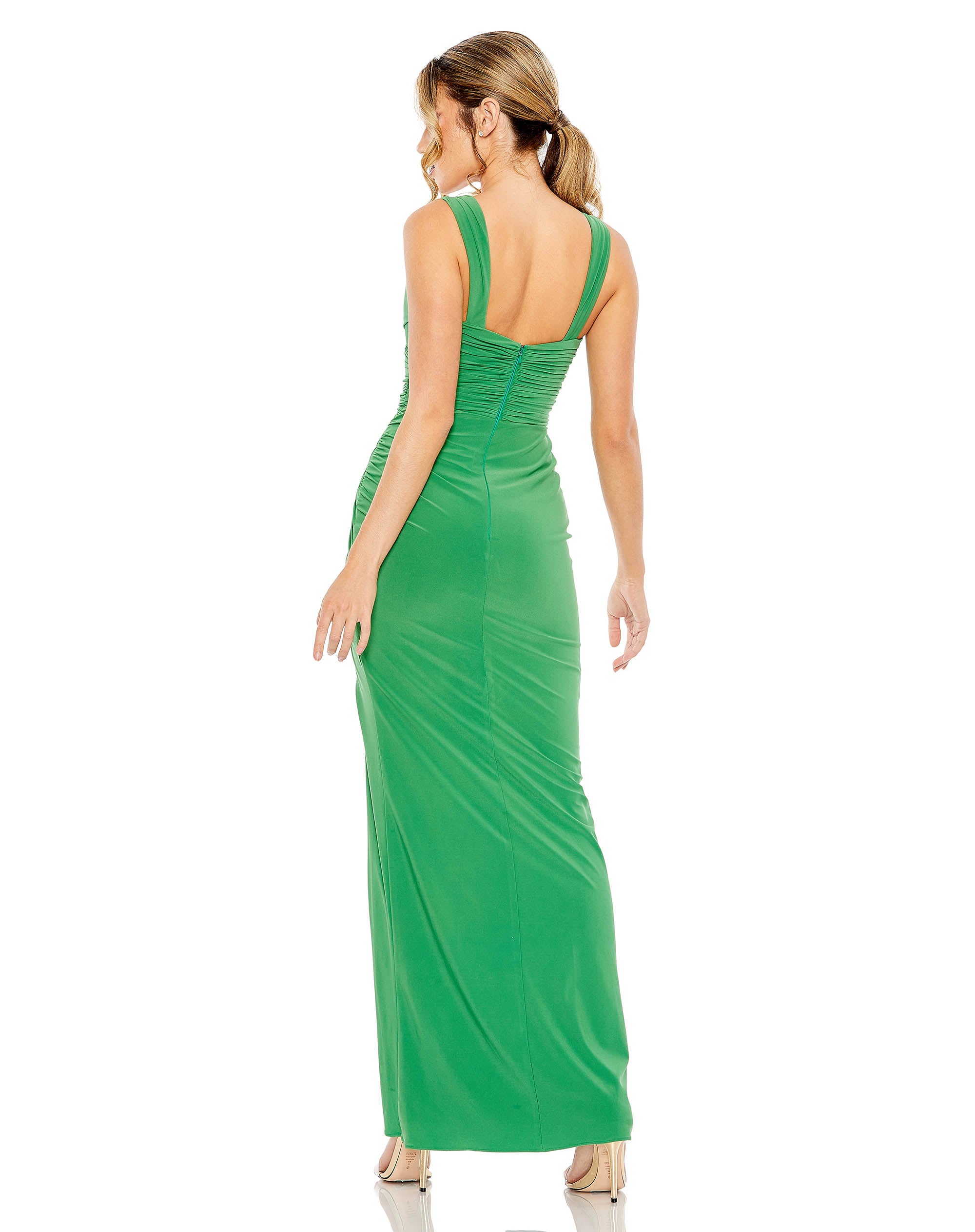Cut Out From Jersey Side Ruched Gown