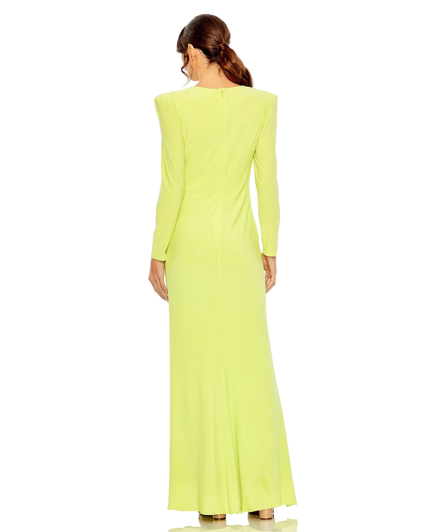 High Neck Cut Out Long Sleeve Slit Gown | Sample | Sz. 2