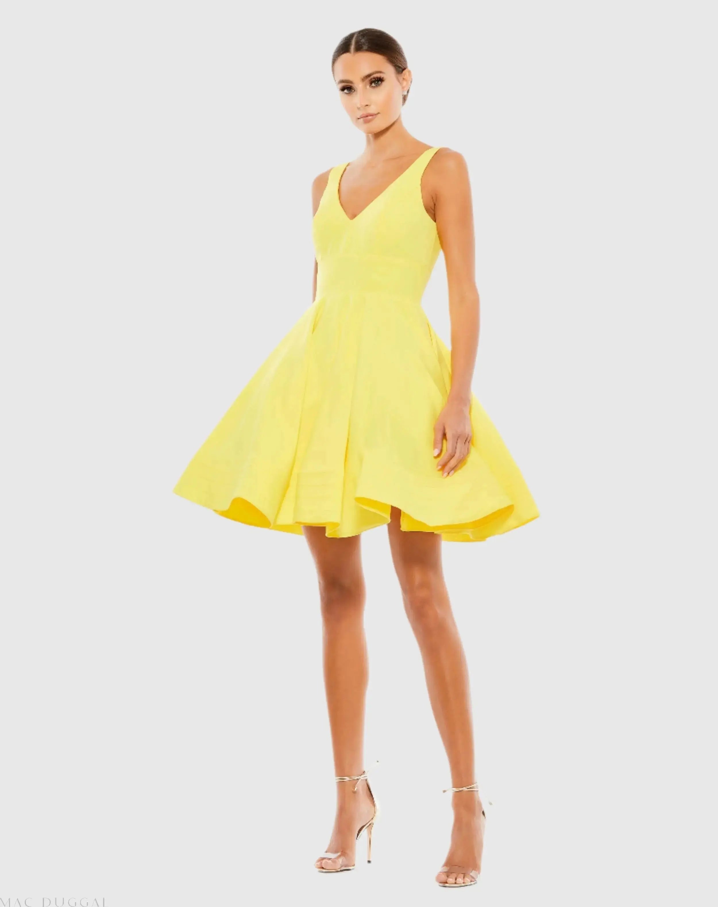 mac duggal short sequin fit-and-flare dress Mac Duggal Embellished Sleeveless A-Line Dress
