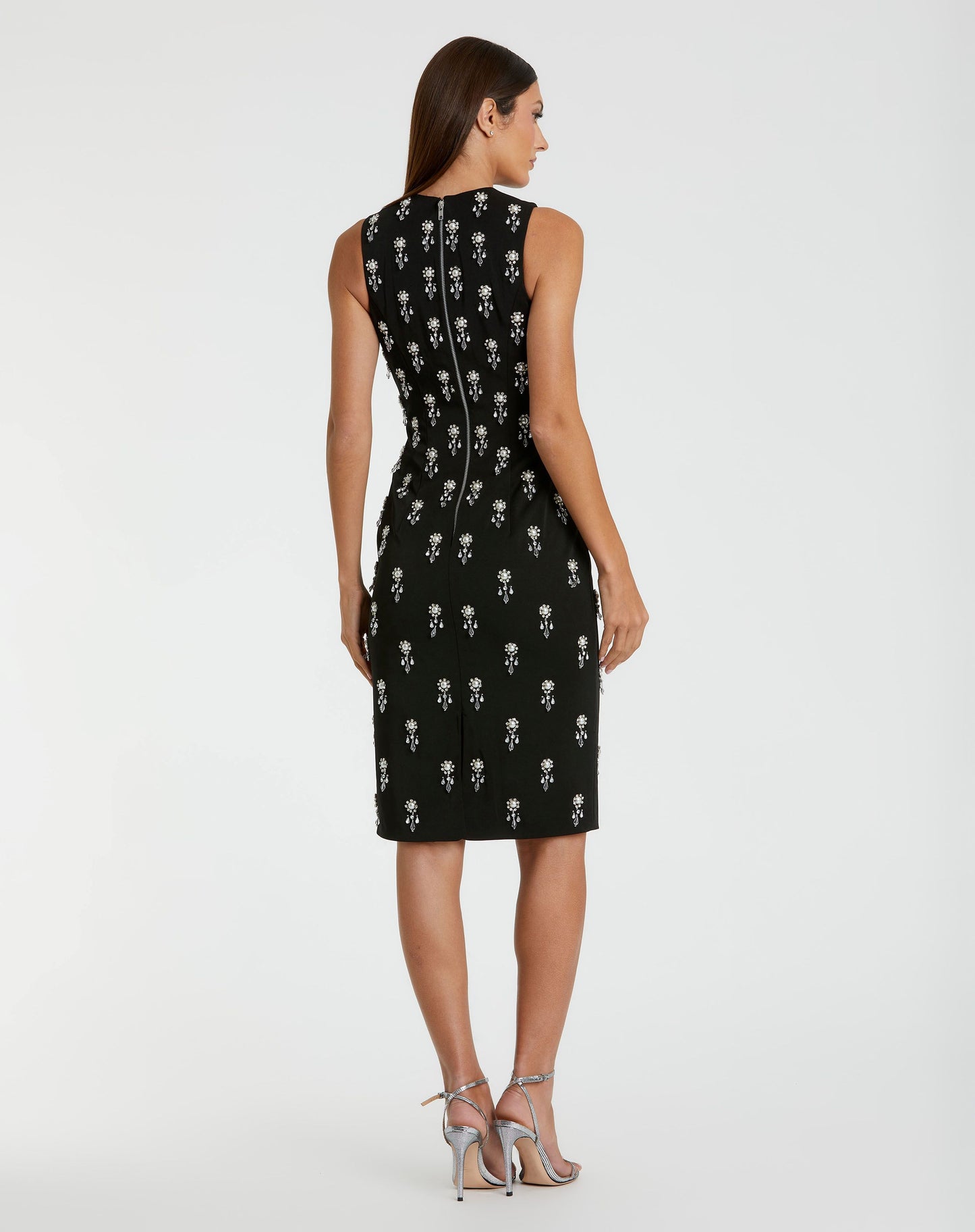 Embellished Sleeveless Fitted Cocktail Dress - FINAL SALE