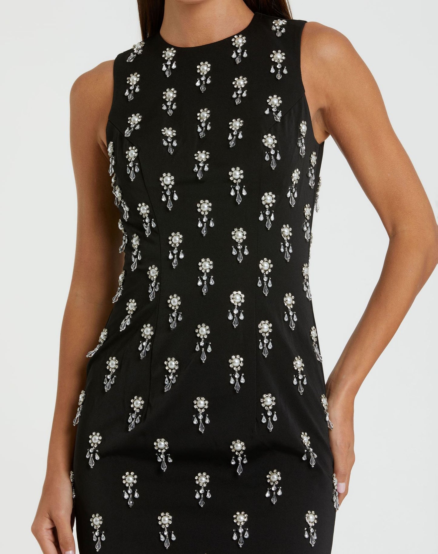 Embellished Sleeveless Fitted Cocktail Dress - FINAL SALE