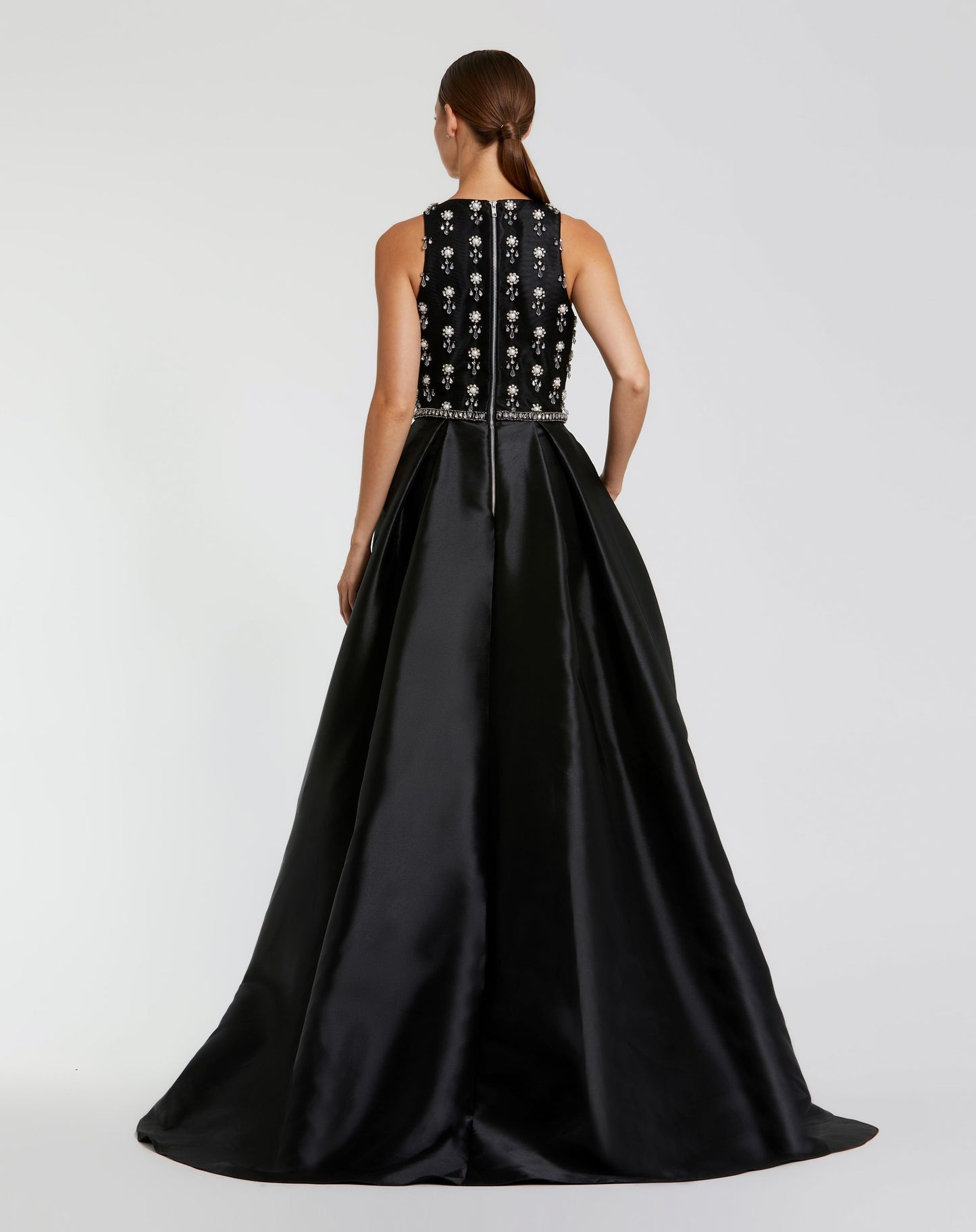 High Neck Sleeveless Beaded Ball Gown