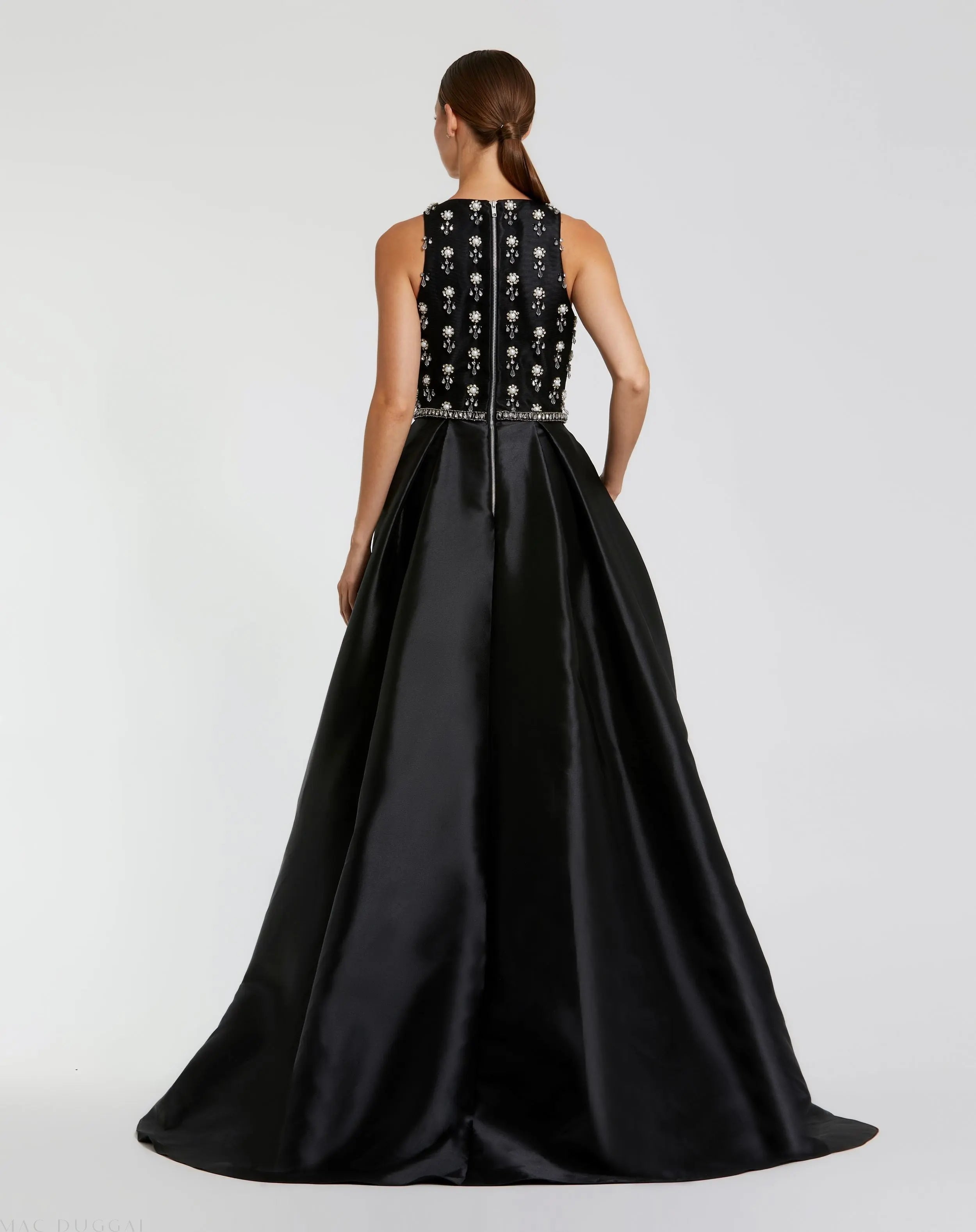 High Neck Sleeveless Beaded Ball Gown - Mac Duggal