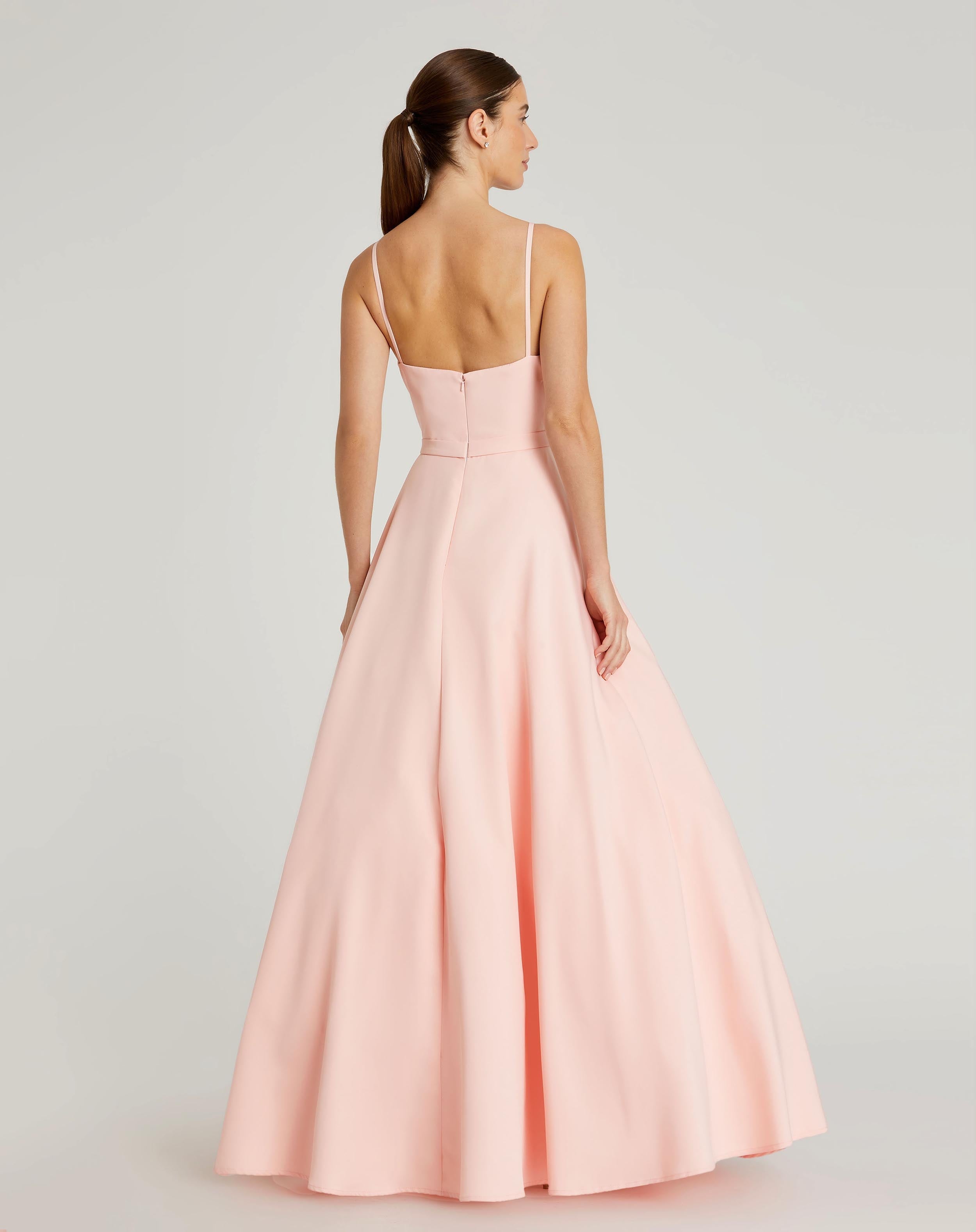 Pink Classic A-Line V-Neck Ballgown - Ieena for Mac Duggal