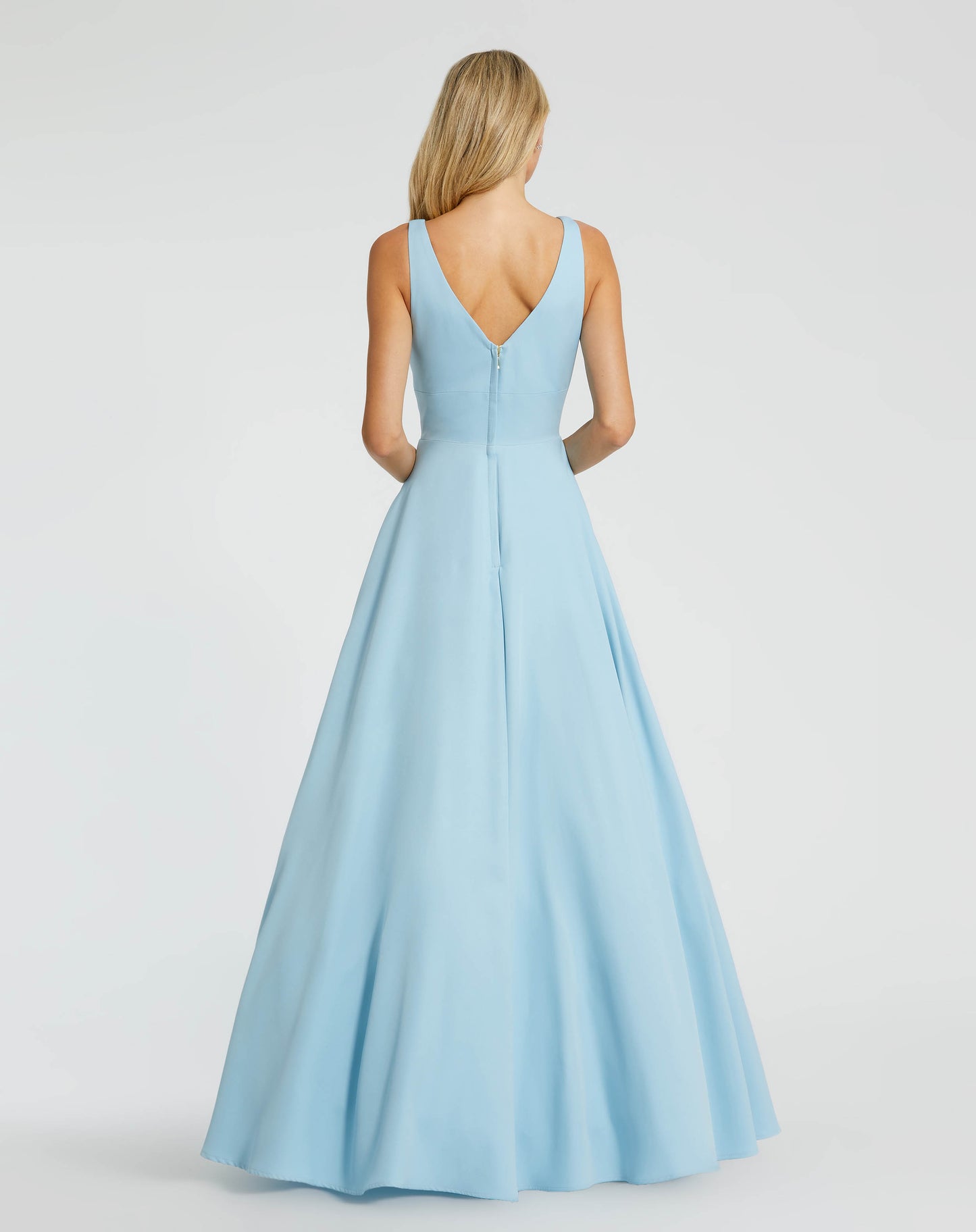 Blue Classic Sleeveless A-Line Ballgown with Pockets