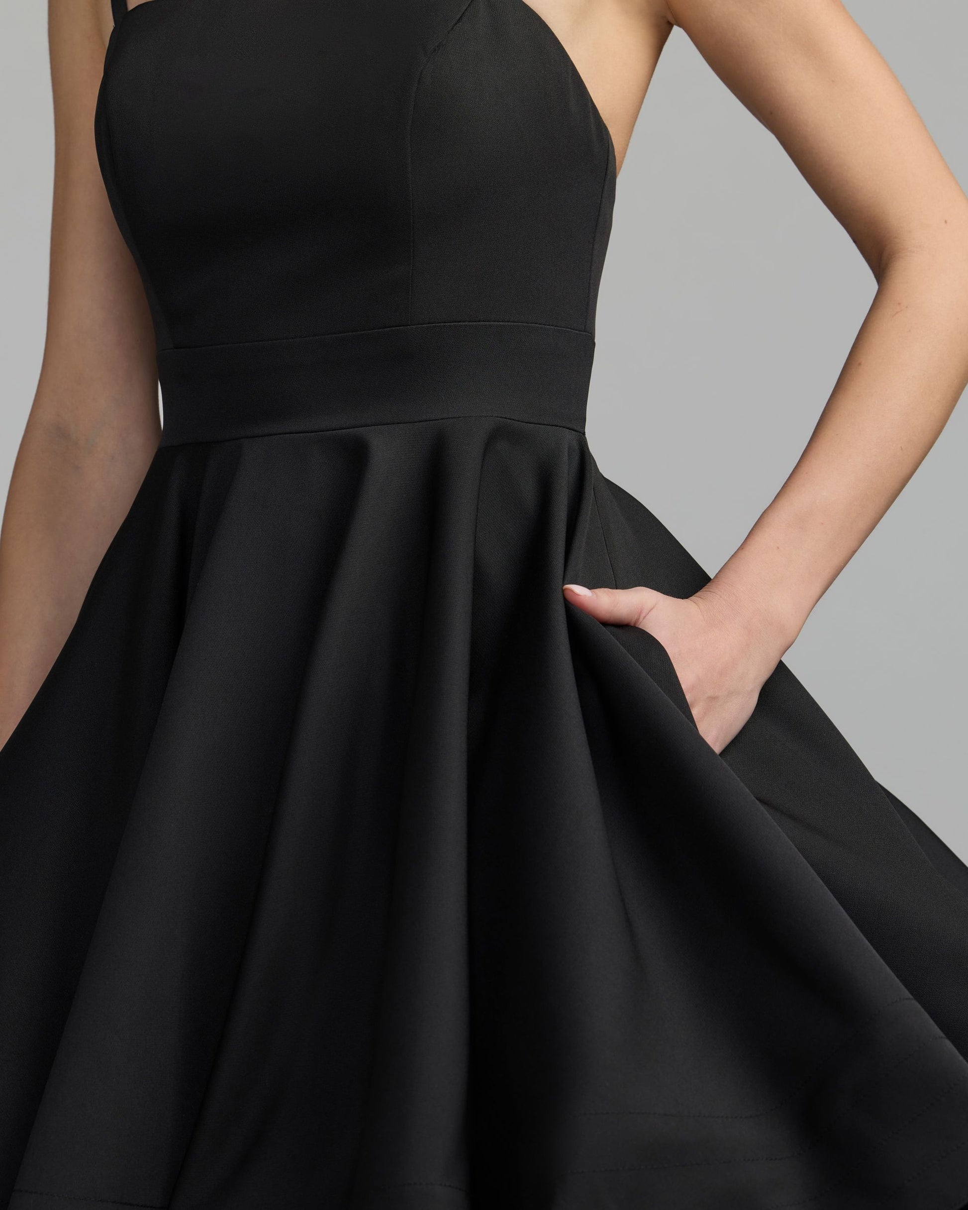 Black Bow Shoulder Mini Dress Ieena for Mac Duggal