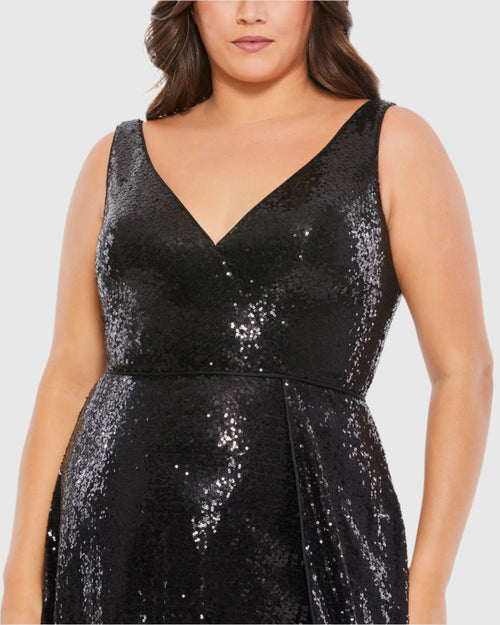 Robe de soirée sexy à paillettes dans le dos