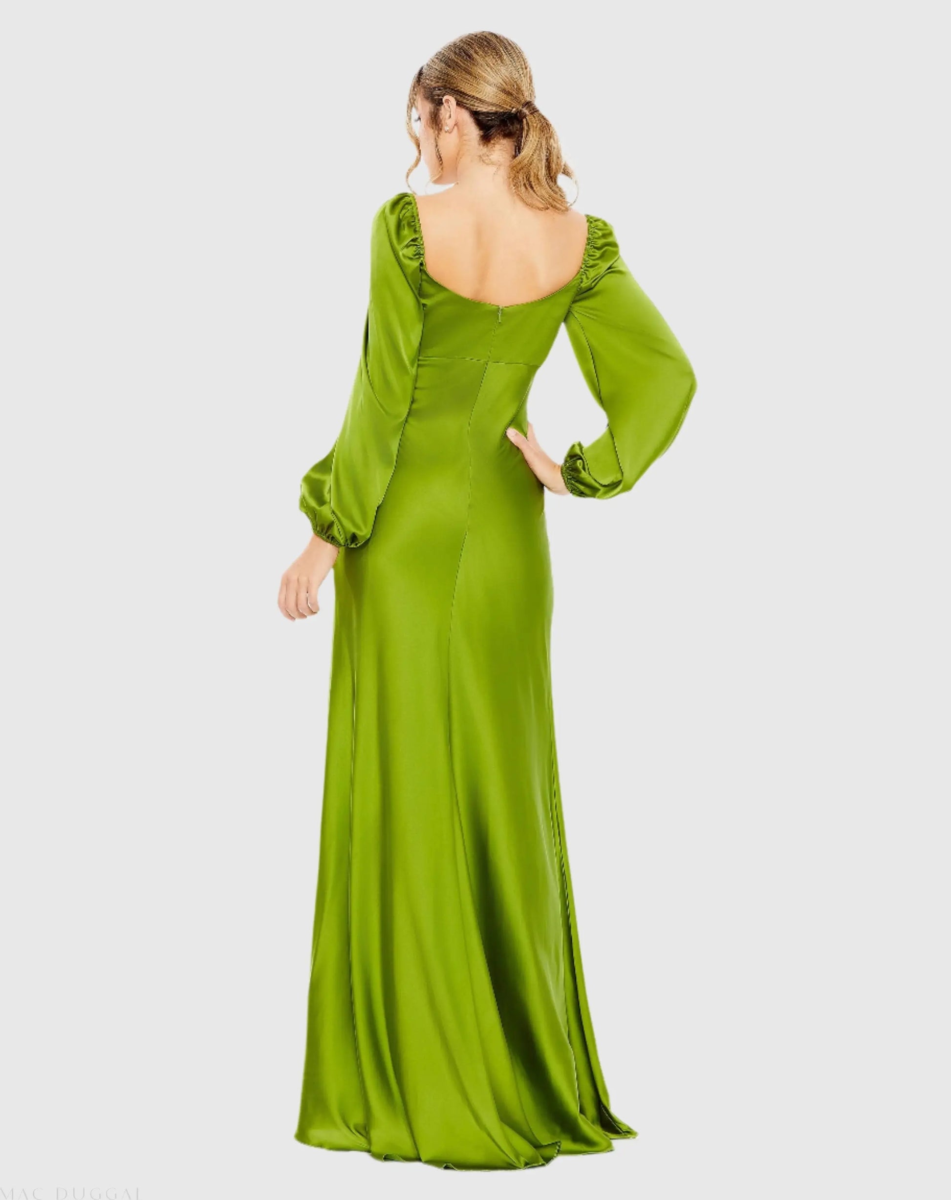 Green Sweetheart Neckline Puff Sleeve Gown - Ieena for Mac Duggal