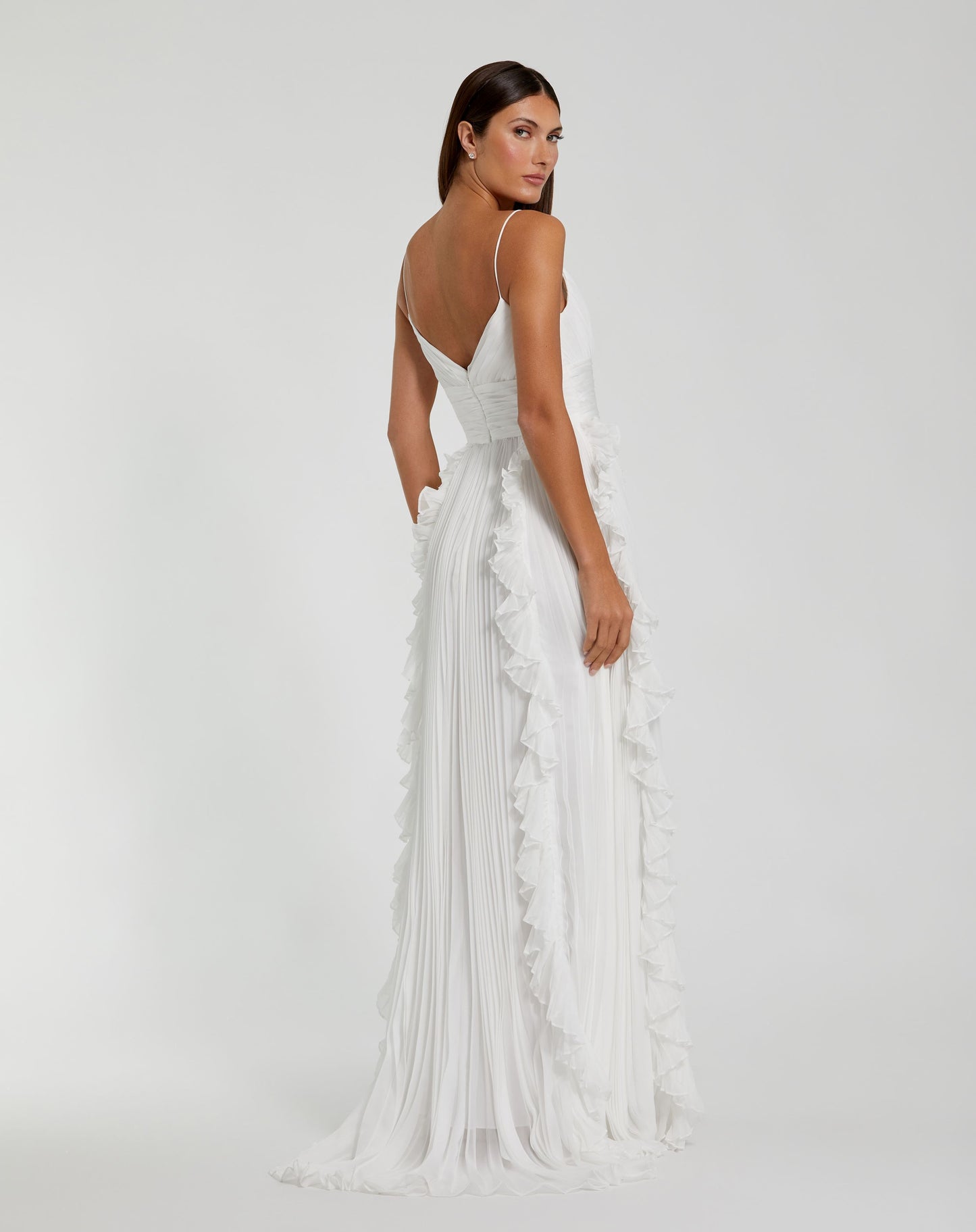 Pleated Sleeveless Flowy Gown