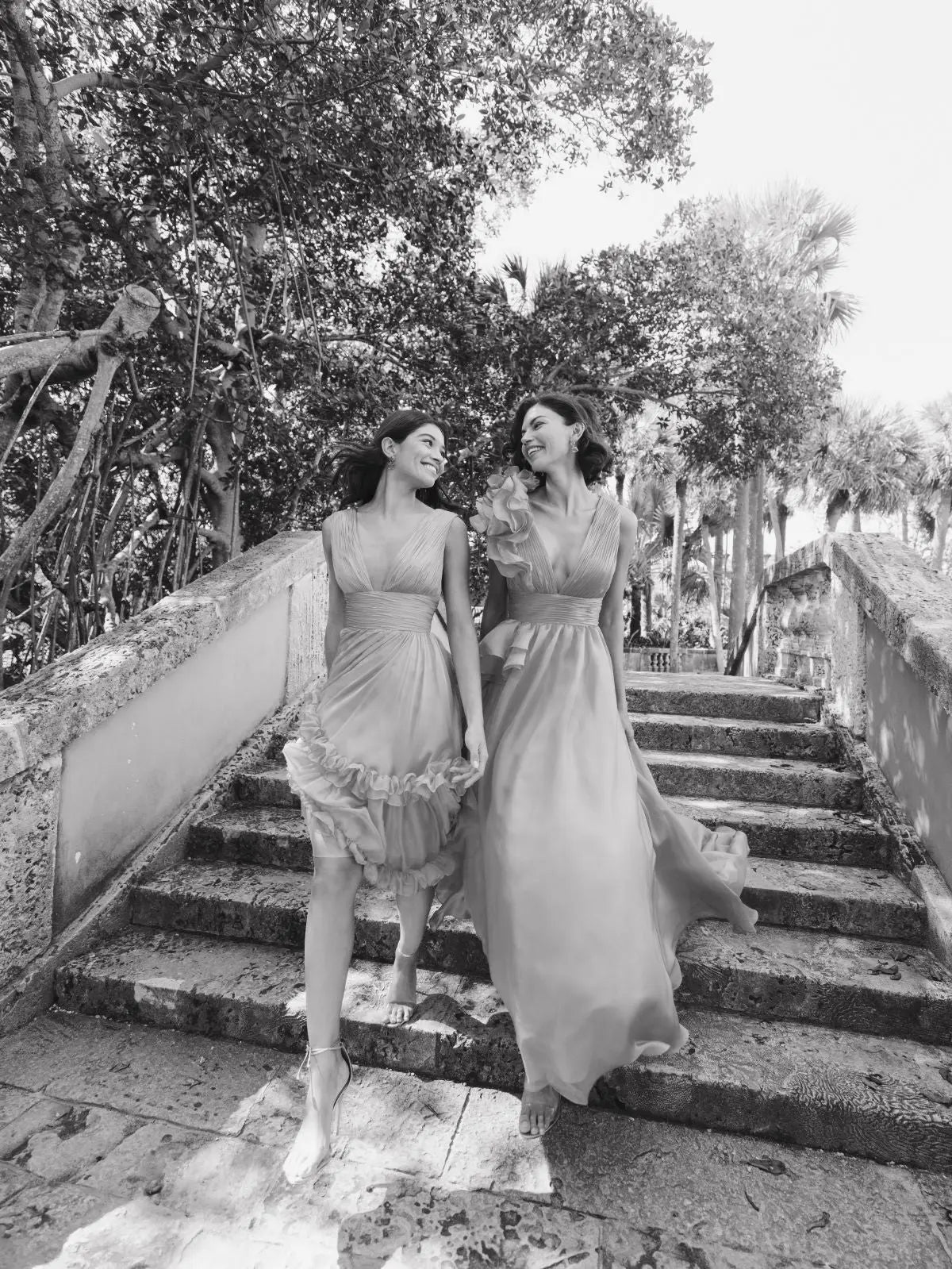 Orange V-Neck Sleeveless Tiered Ruffle Midi Dress - Mac Duggal