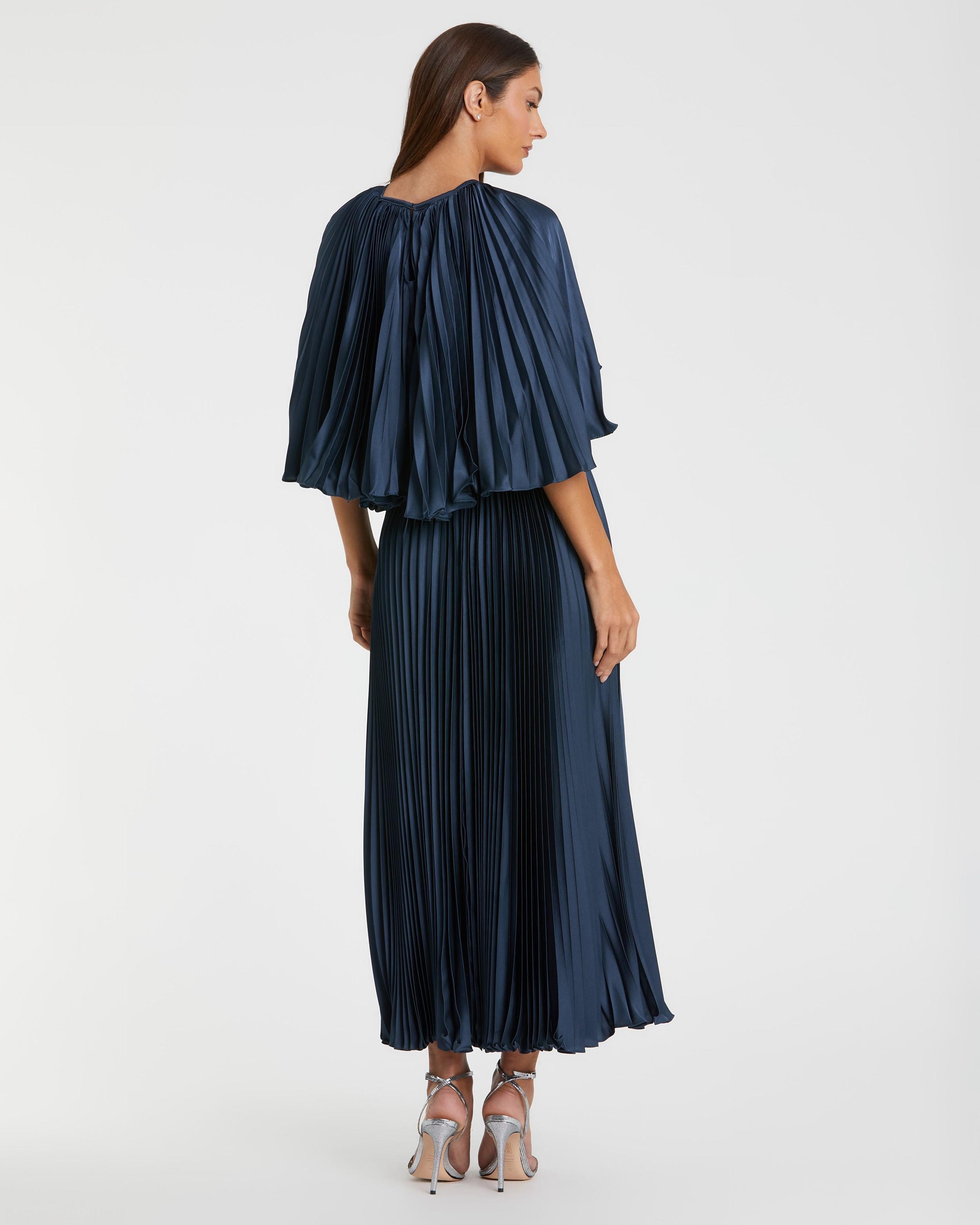 Pleated Caplet T-Length Dress