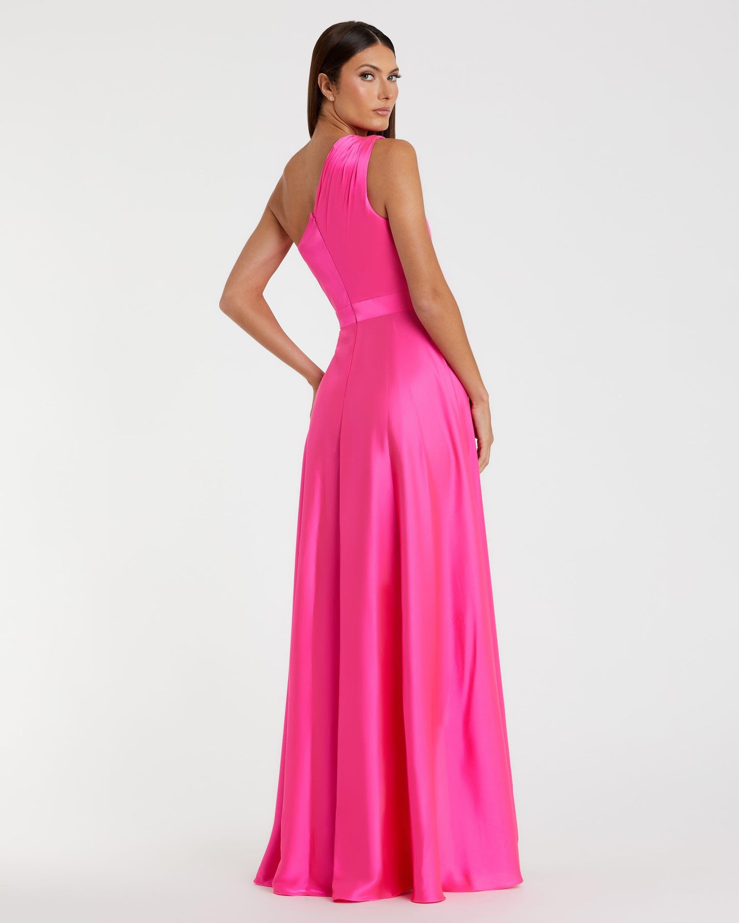 Einschultriges High Low A-Linien-Kleid