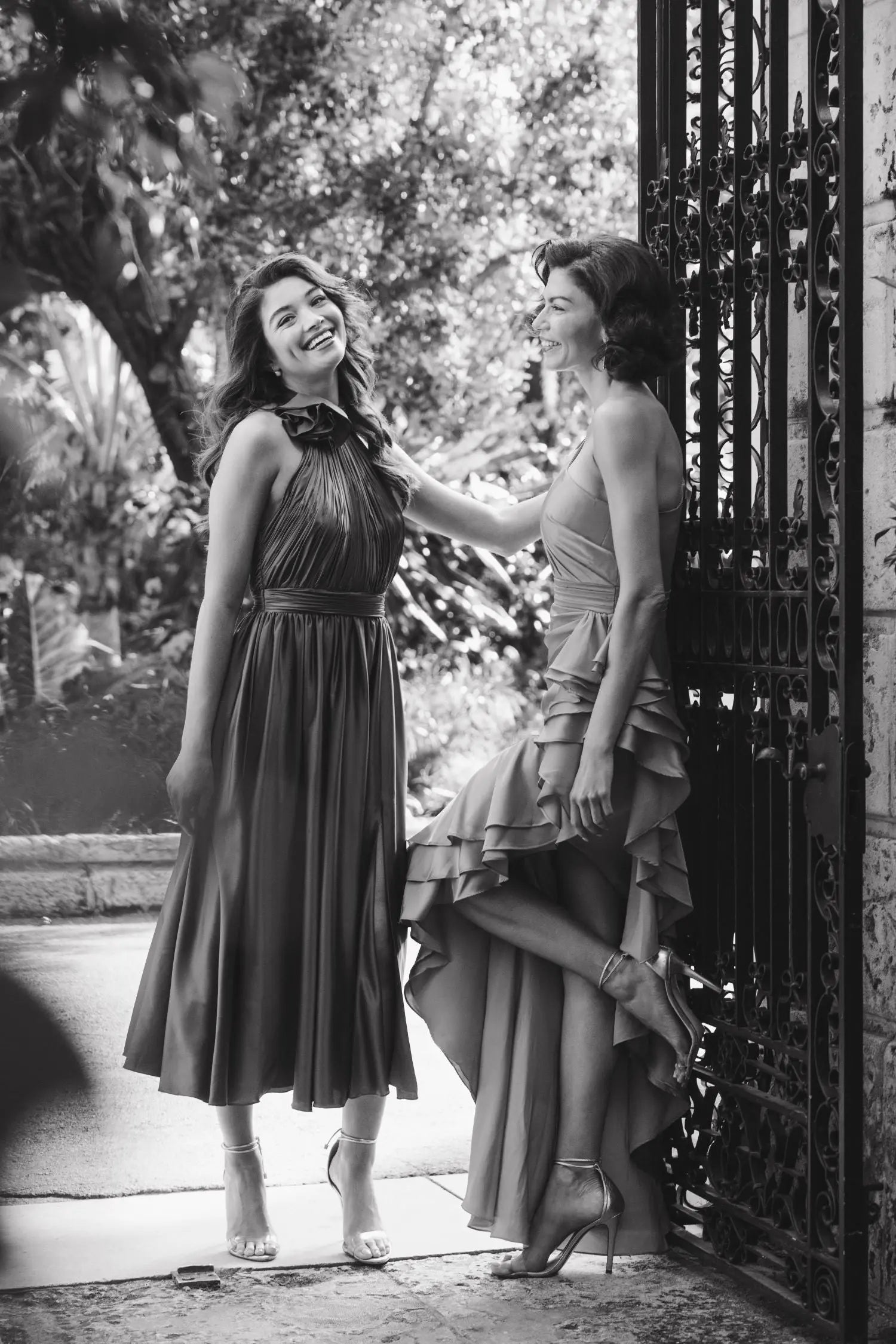 Teal Pleated Charmeuse High Neck Sleeveless Midi Dress - Mac Duggal