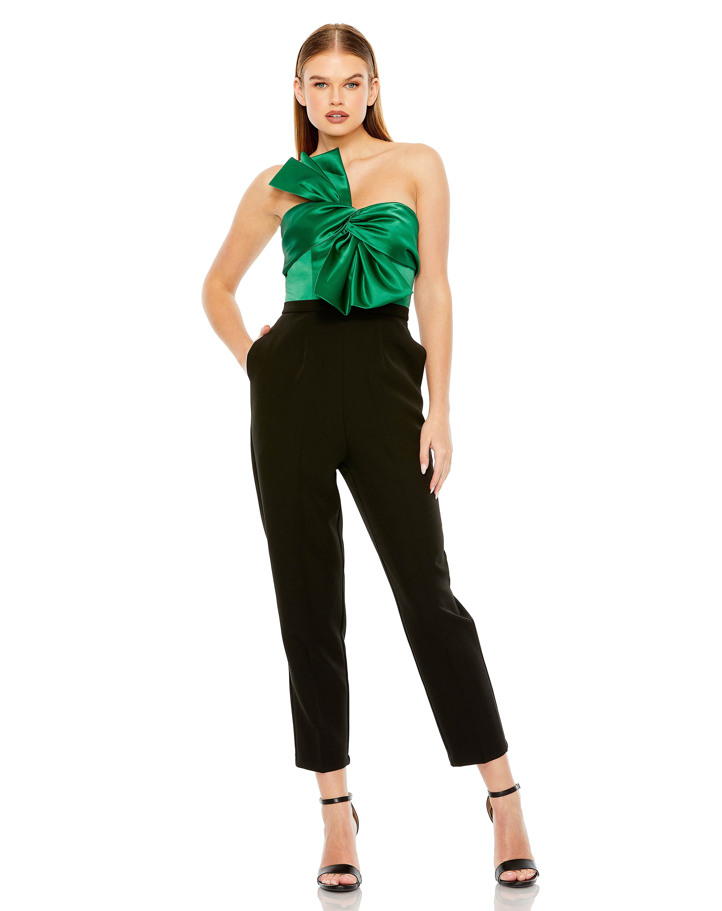 Strapless Oversized Bow Jumpsuit