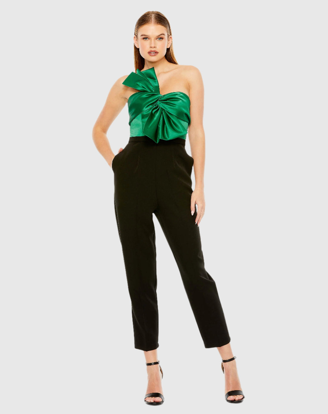 Strapless Oversized Bow Jumpsuit