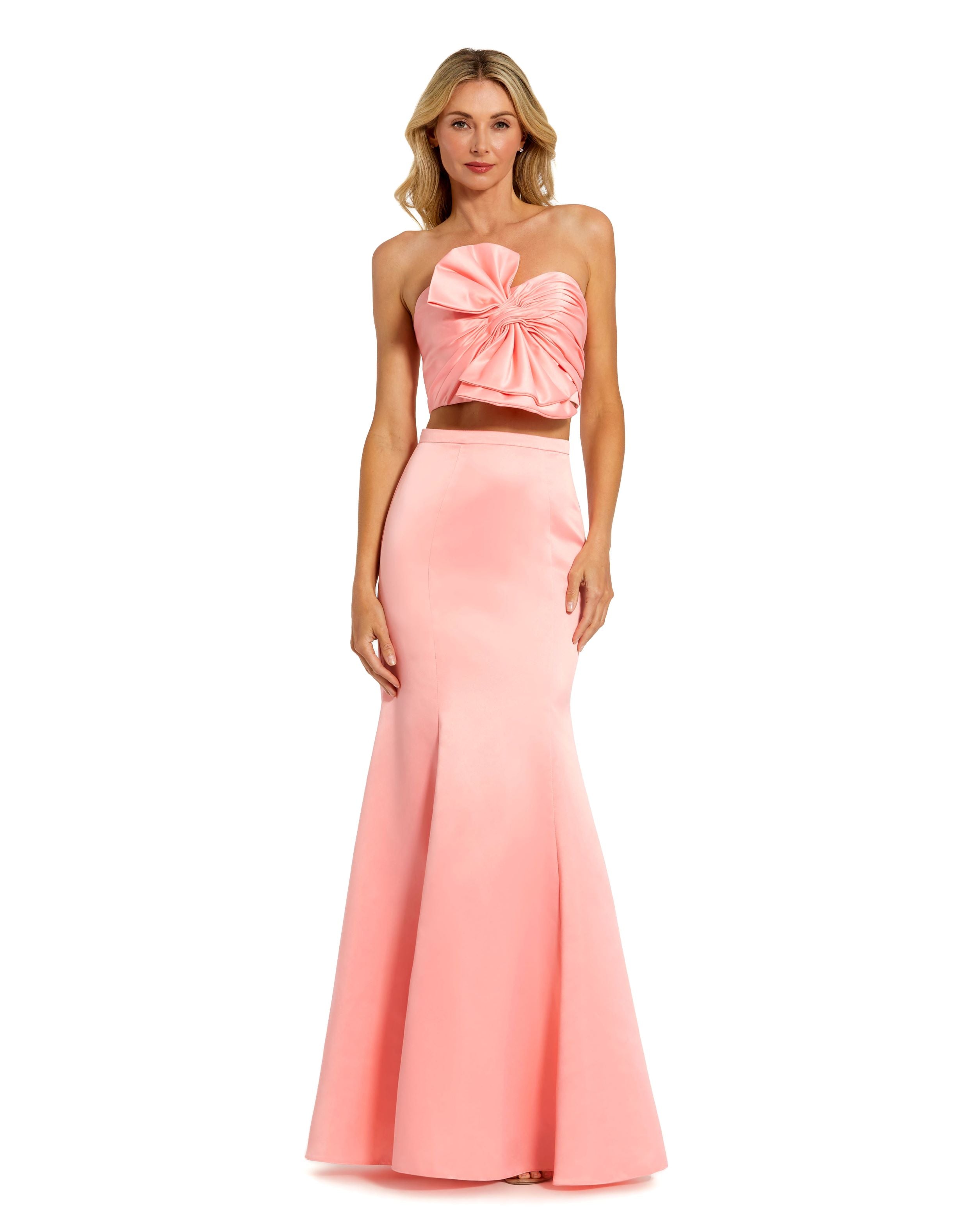 Strapless Bow Top and Mermaid Skirt 2 Piece Set