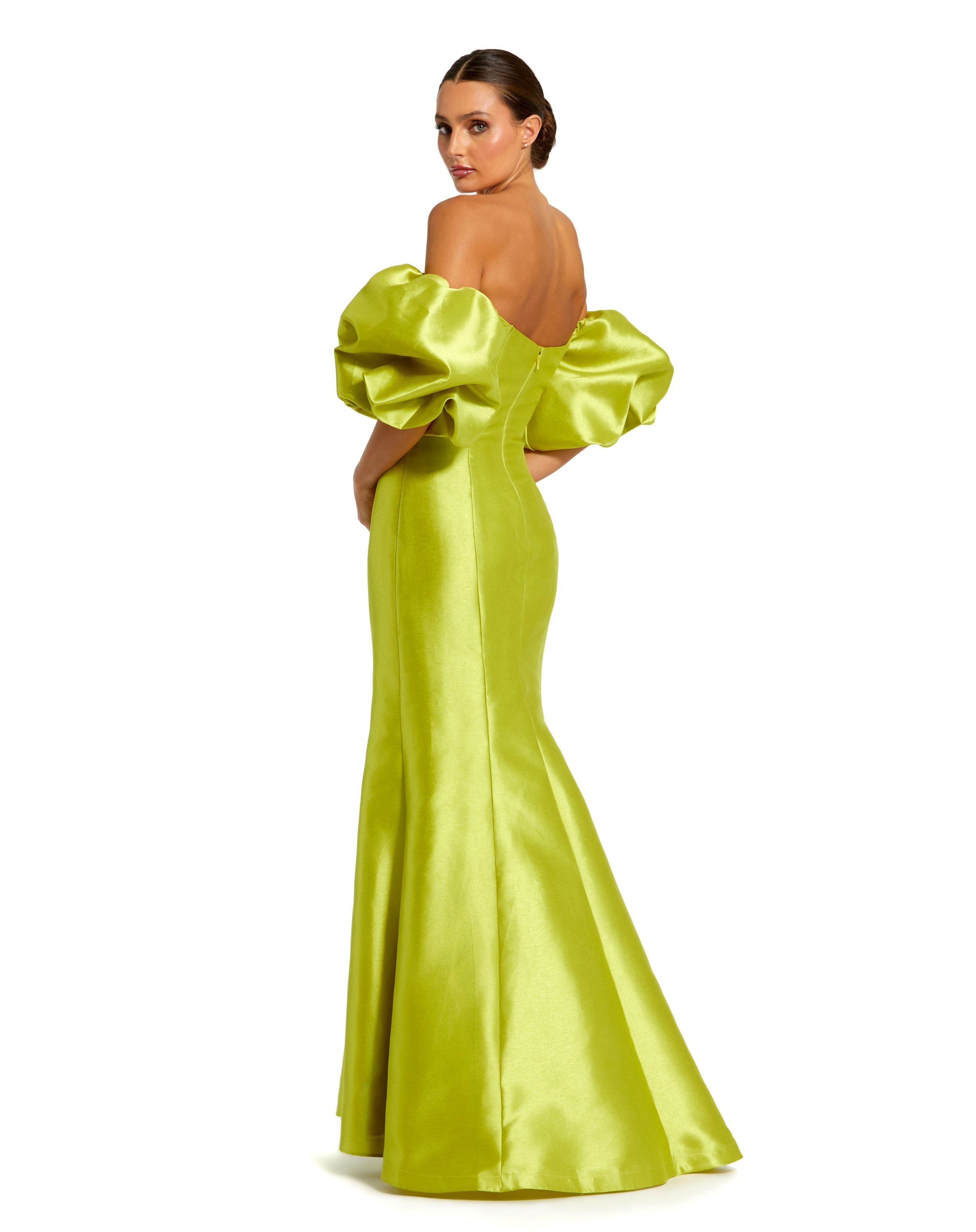 Sweetheart Off The Shoulder Puff Sleeve Gown