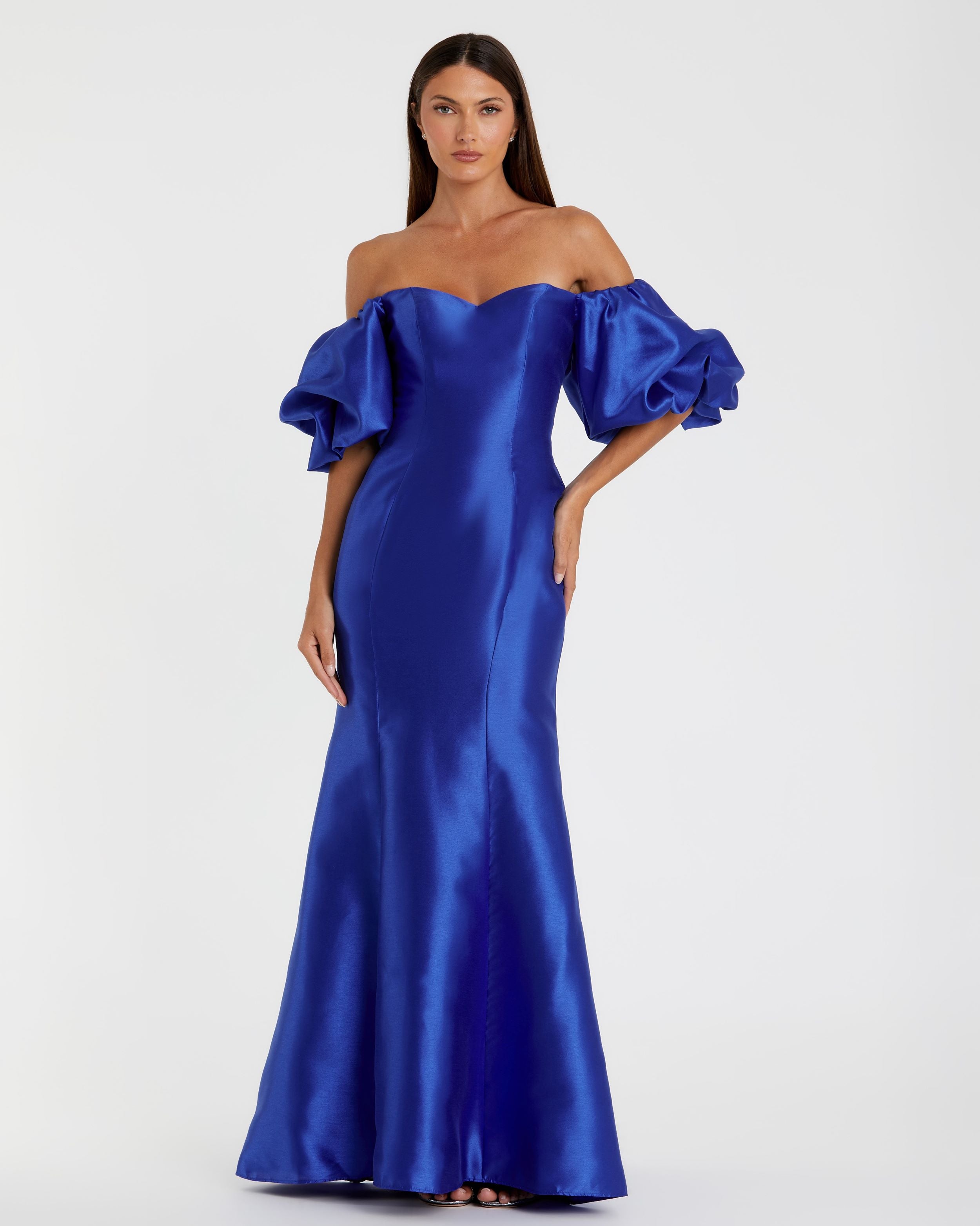 Sweetheart Off The Shoulder Puff Sleeve Gown