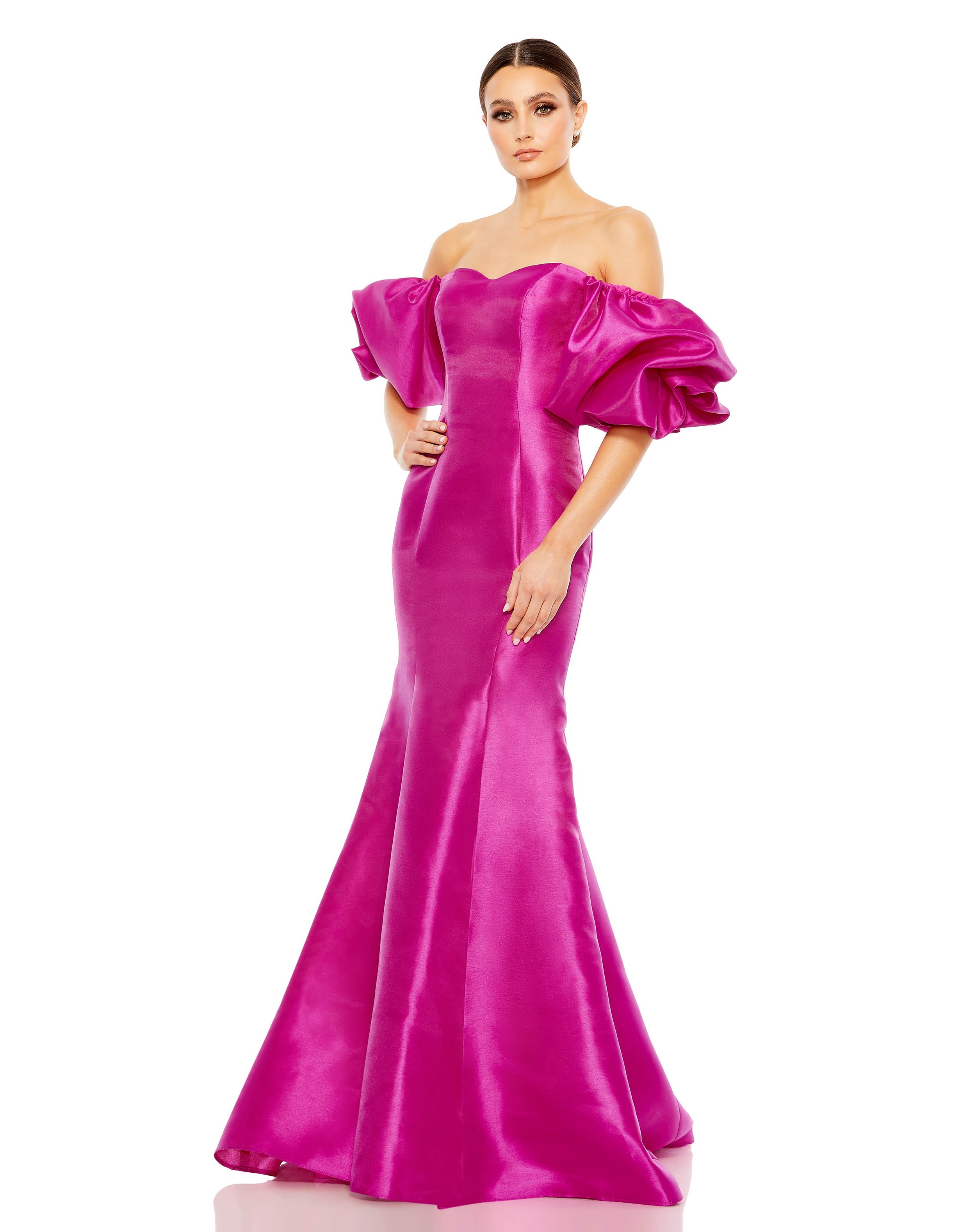 Sweetheart Off The Shoulder Puff Sleeve Gown