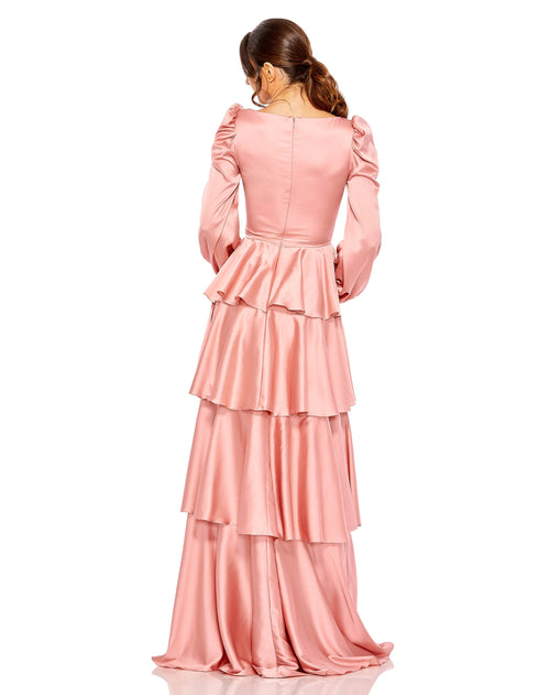 Empire Sleeve V Neck Ruffle Tiered Gown  | Sample | Sz. 2