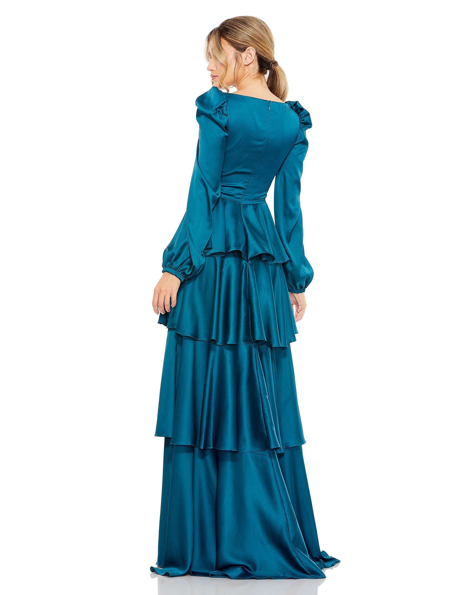 Empire Sleeve V Neck Ruffle Tiered Gown  | Sample | Sz. 2